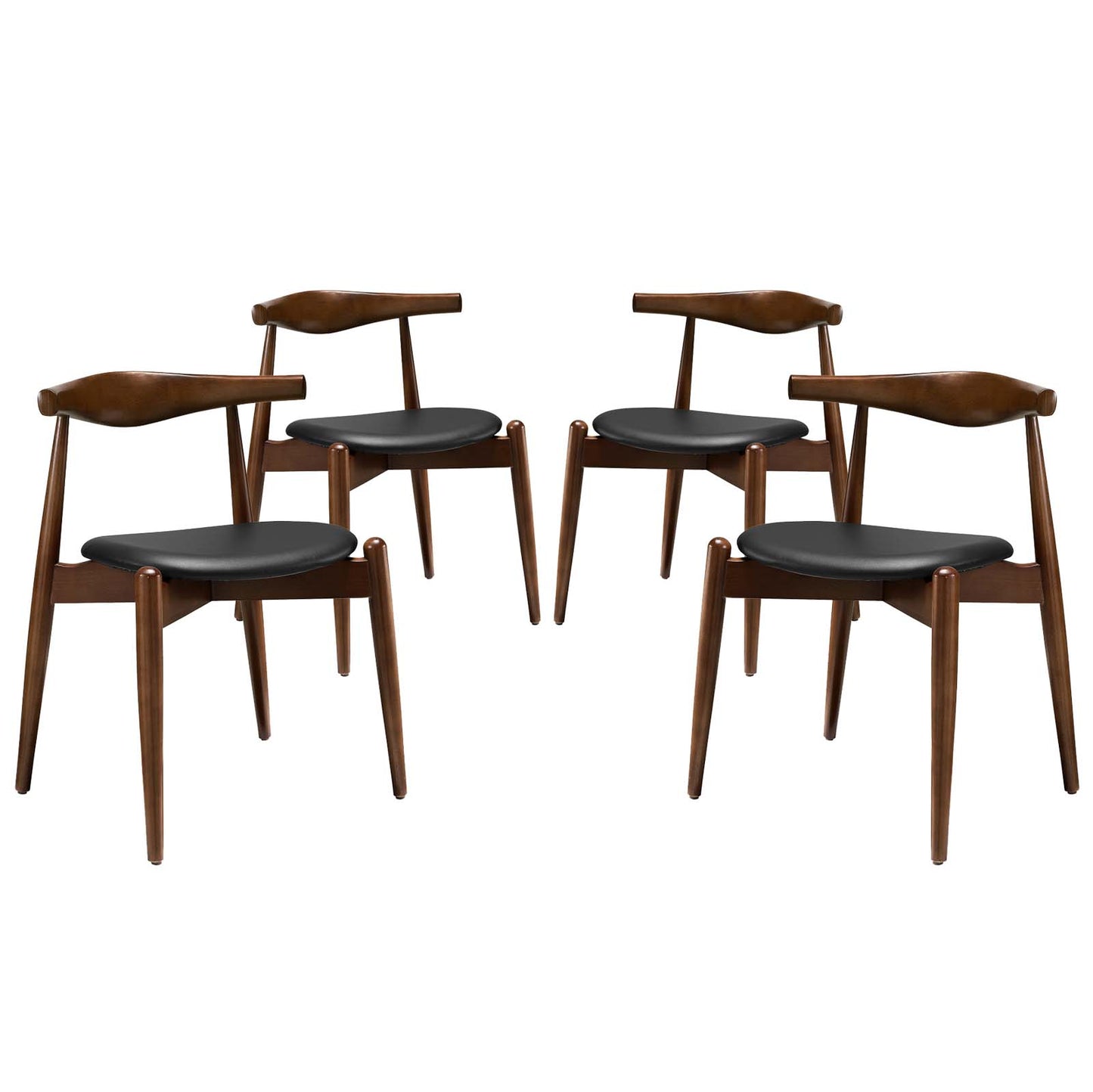 Stalwart Dining Side Chairs Set of 2 or 4 in Dark Walnut with Various Options