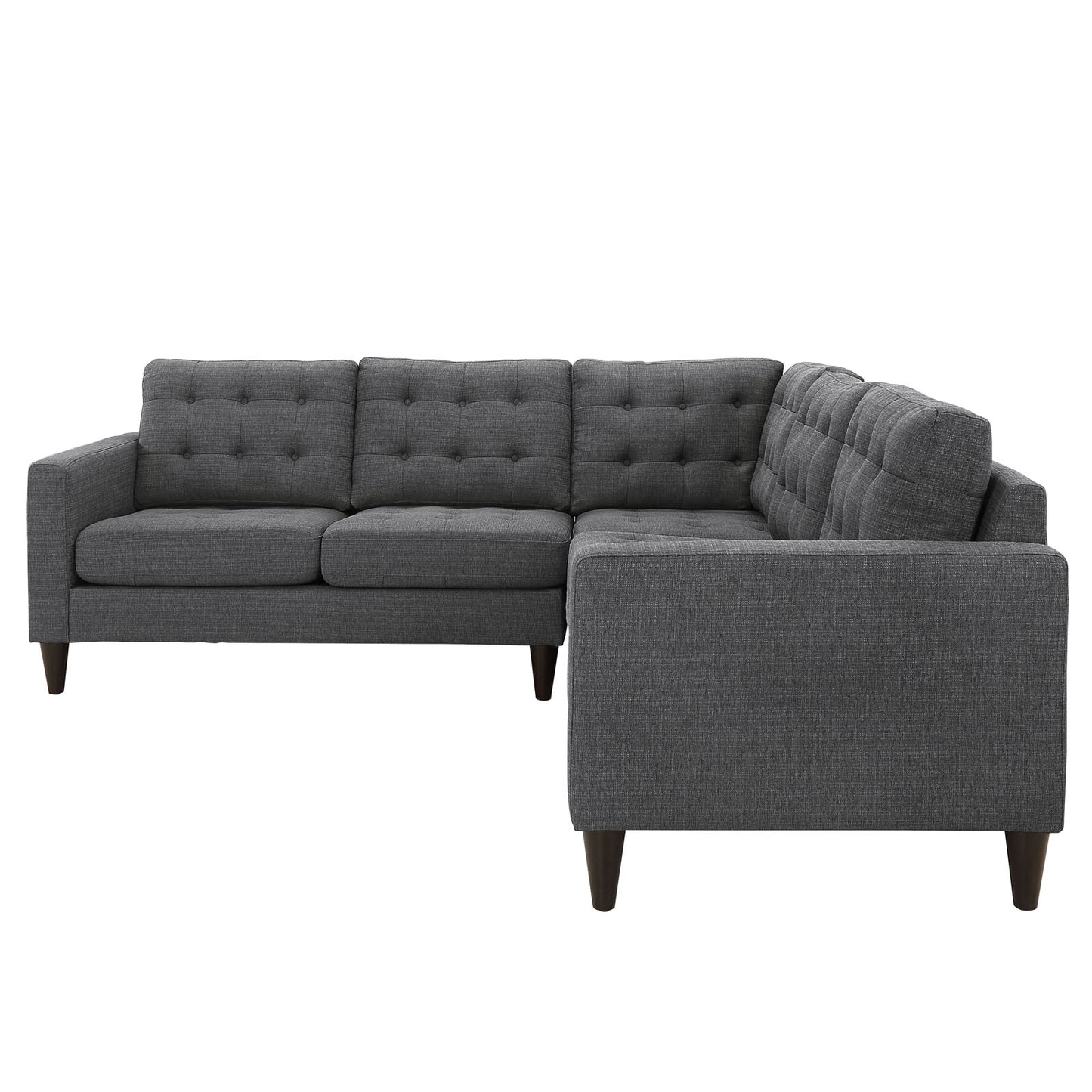 Empress 3 Piece Upholstered Fabric Sectional Sofa Set Gray EEI-1417-DOR