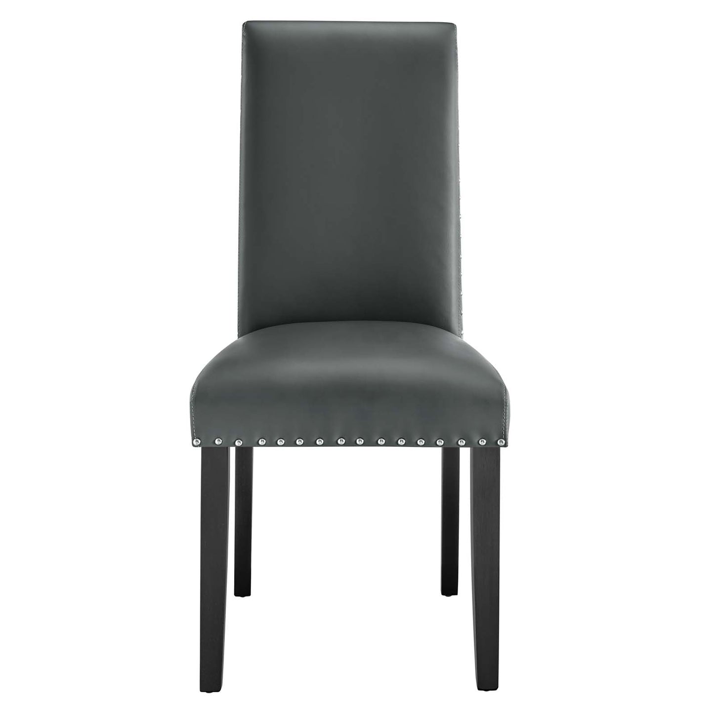 Parcel Dining Faux Leather Side Chair Gray EEI-1491-GRY