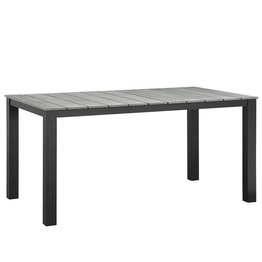 Maine 63" Outdoor Patio Dining Table Brown Gray