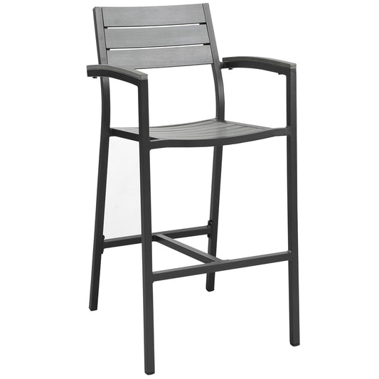 Maine Outdoor Patio Bar Stool Brown Gray