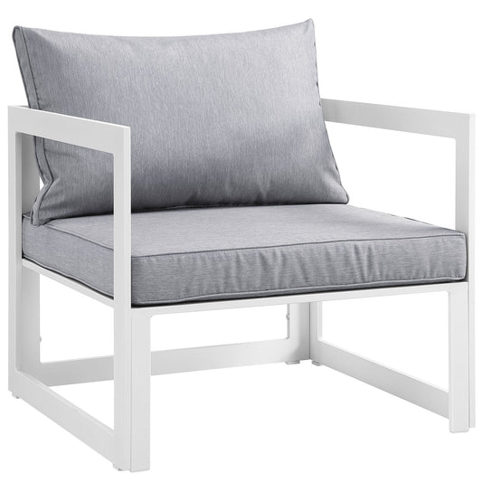 Fortuna Outdoor Patio Armchair White Gray