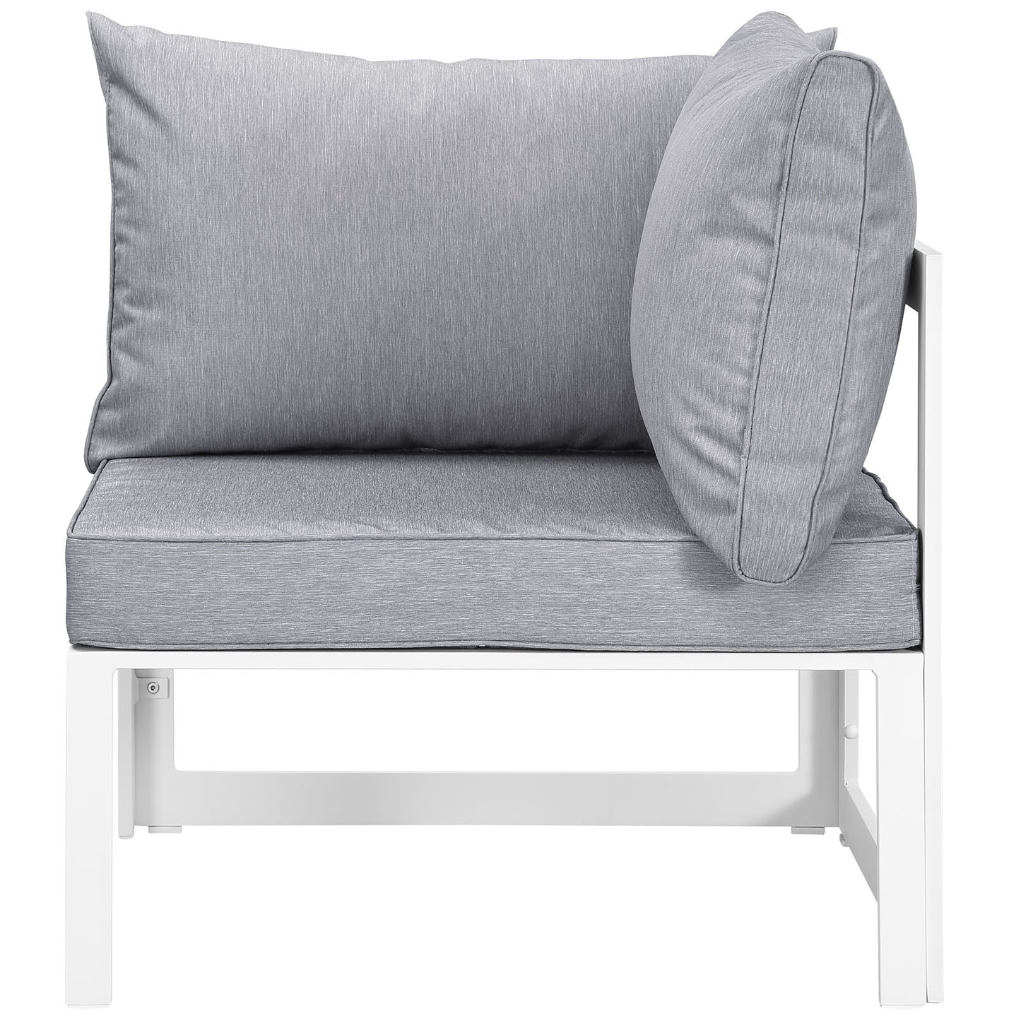 Fortuna Corner Outdoor Patio Armchair White Gray