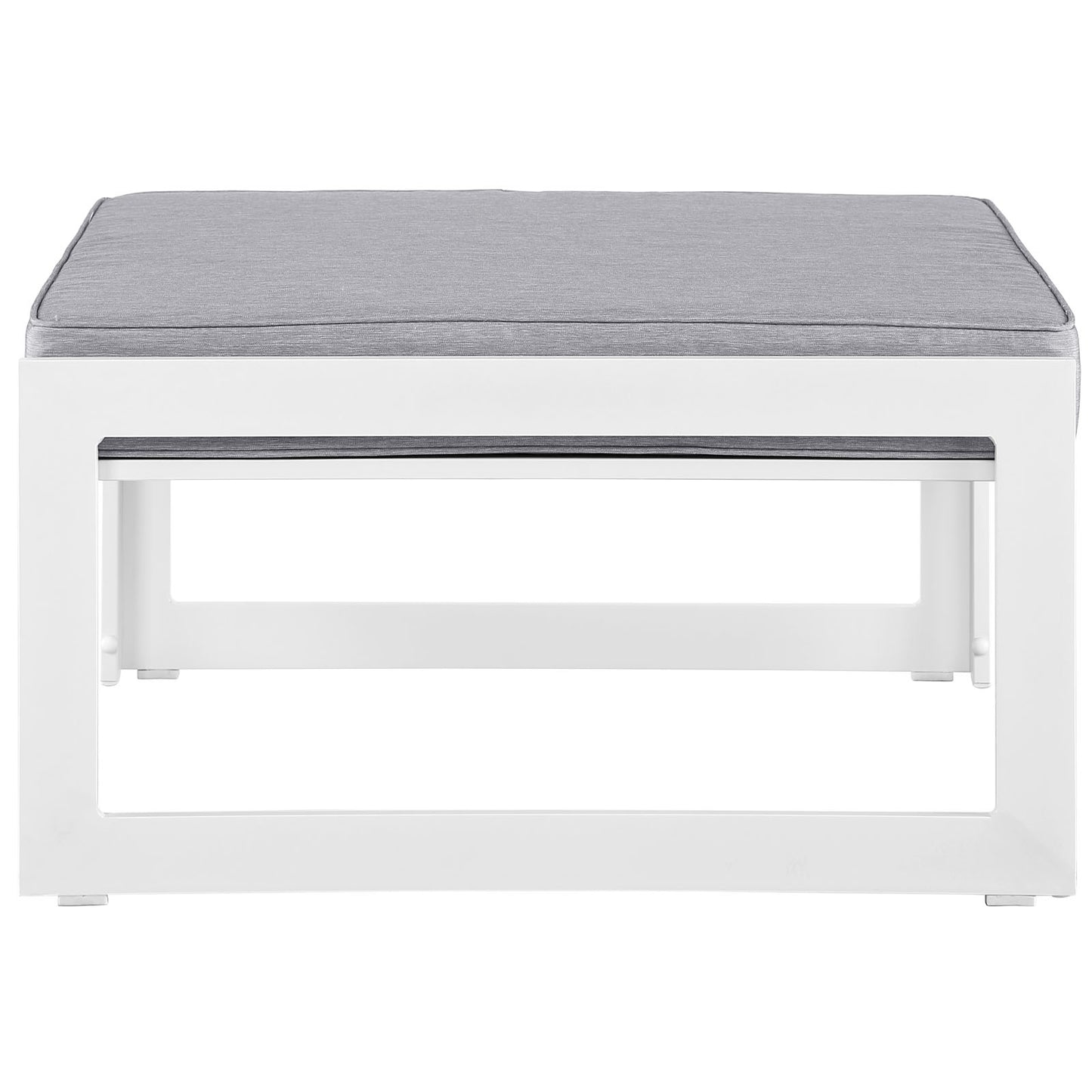 Fortuna Outdoor Patio Ottoman White Gray