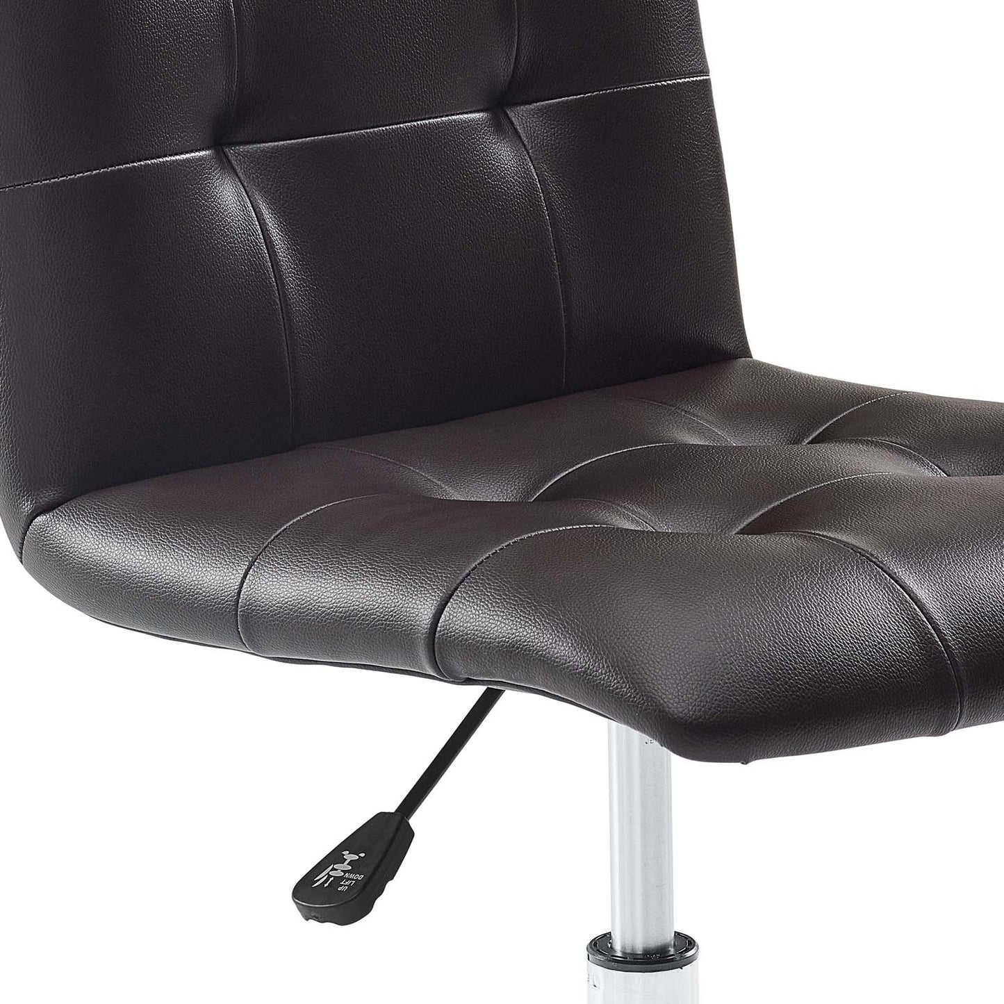 Prim Armless Vegan Leather Mid Back Office Chair