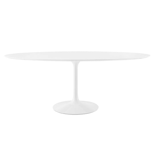 Lippa 78" Oval Wood Top Dining Table White