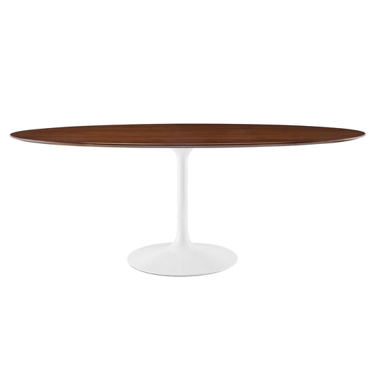 Lippa 78" Oval Wood Dining Table Walnut
