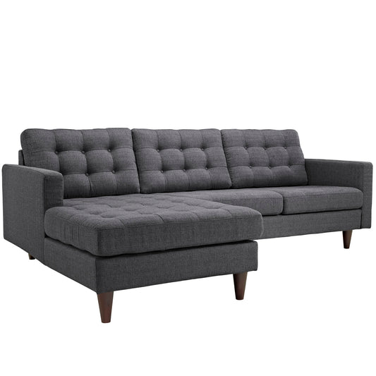 Empress Left-Facing Upholstered Fabric Sectional Sofa Gray EEI-1666-DOR