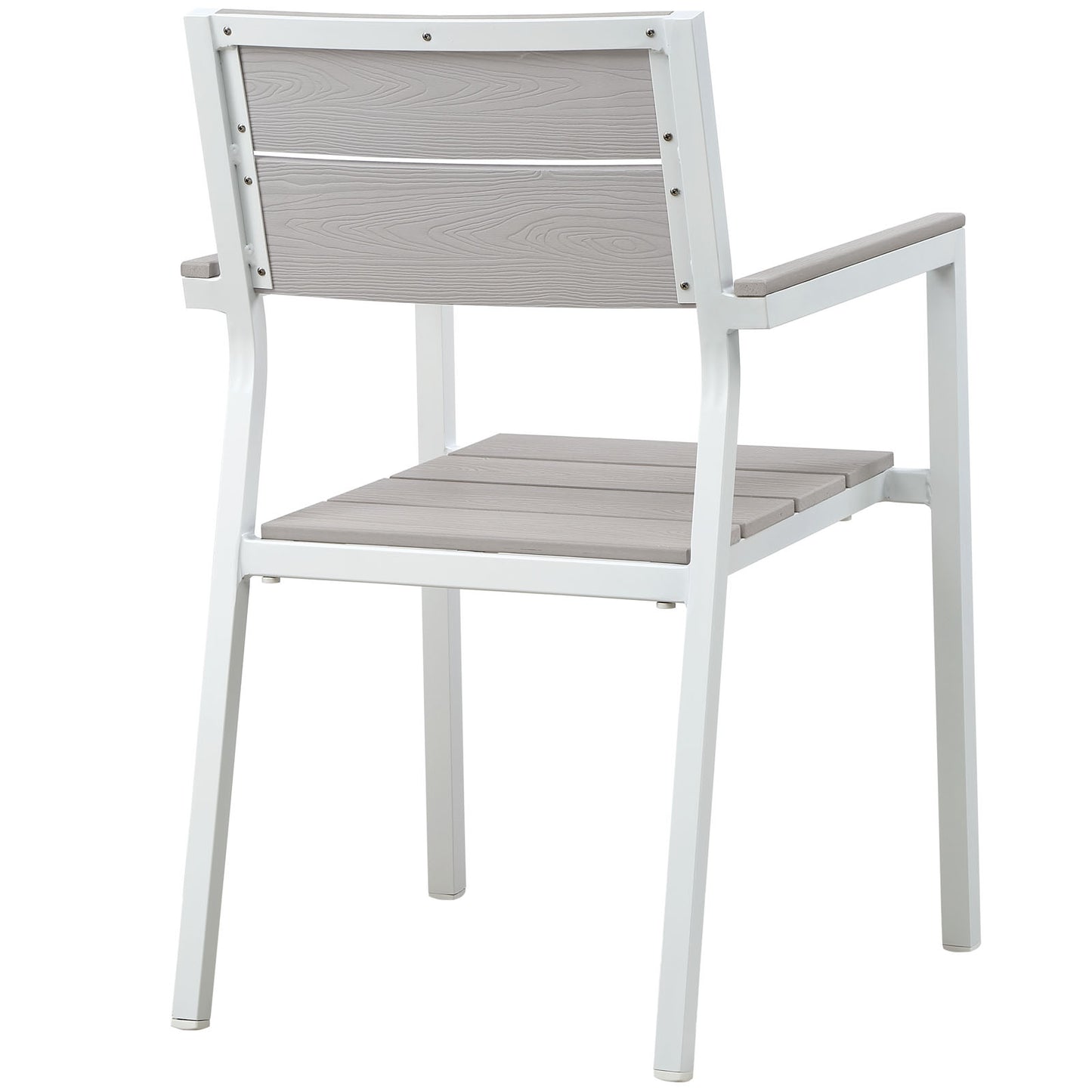 Maine 5 Piece Outdoor Patio Dining Set White Light Gray