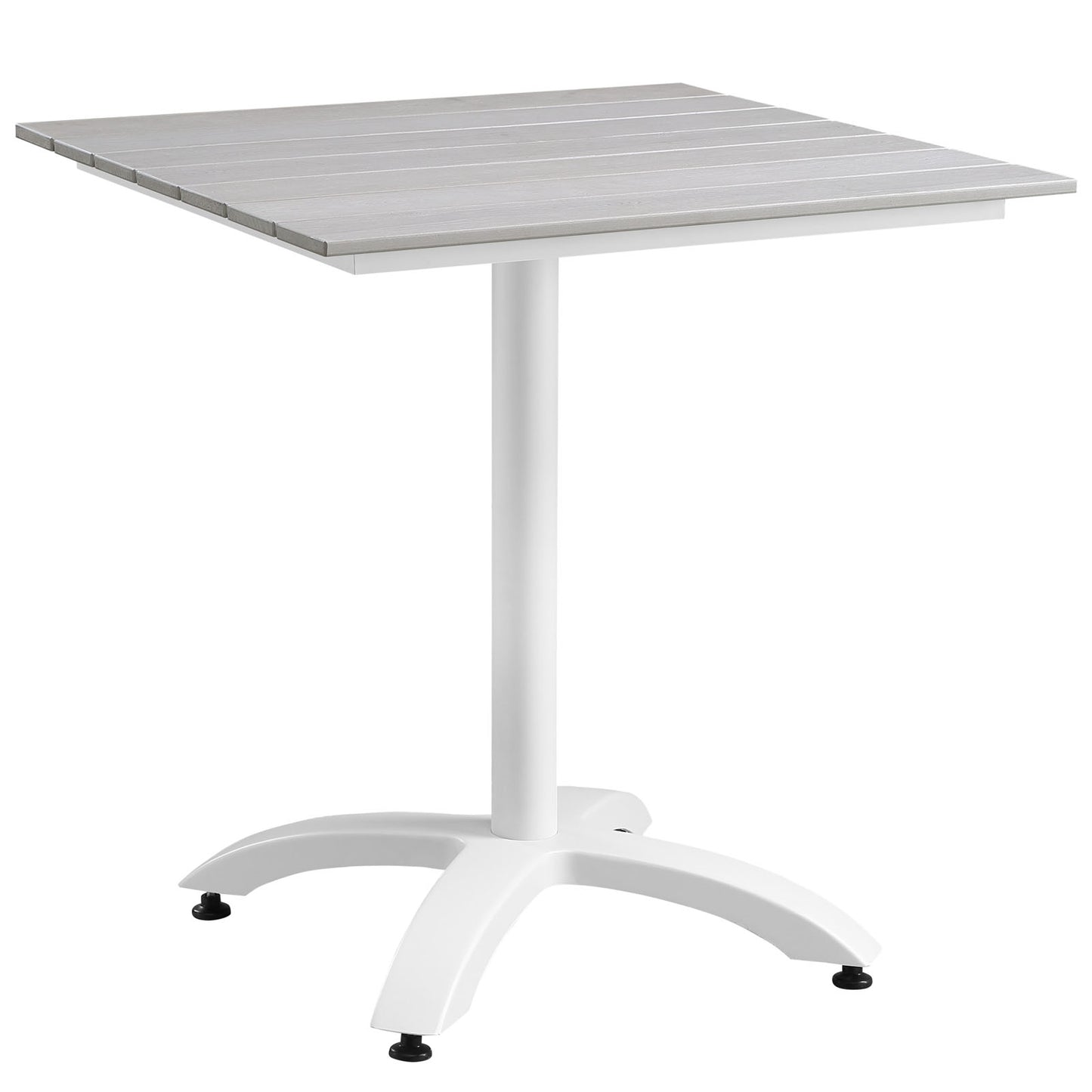 Maine 5 Piece Outdoor Patio Dining Set White Light Gray