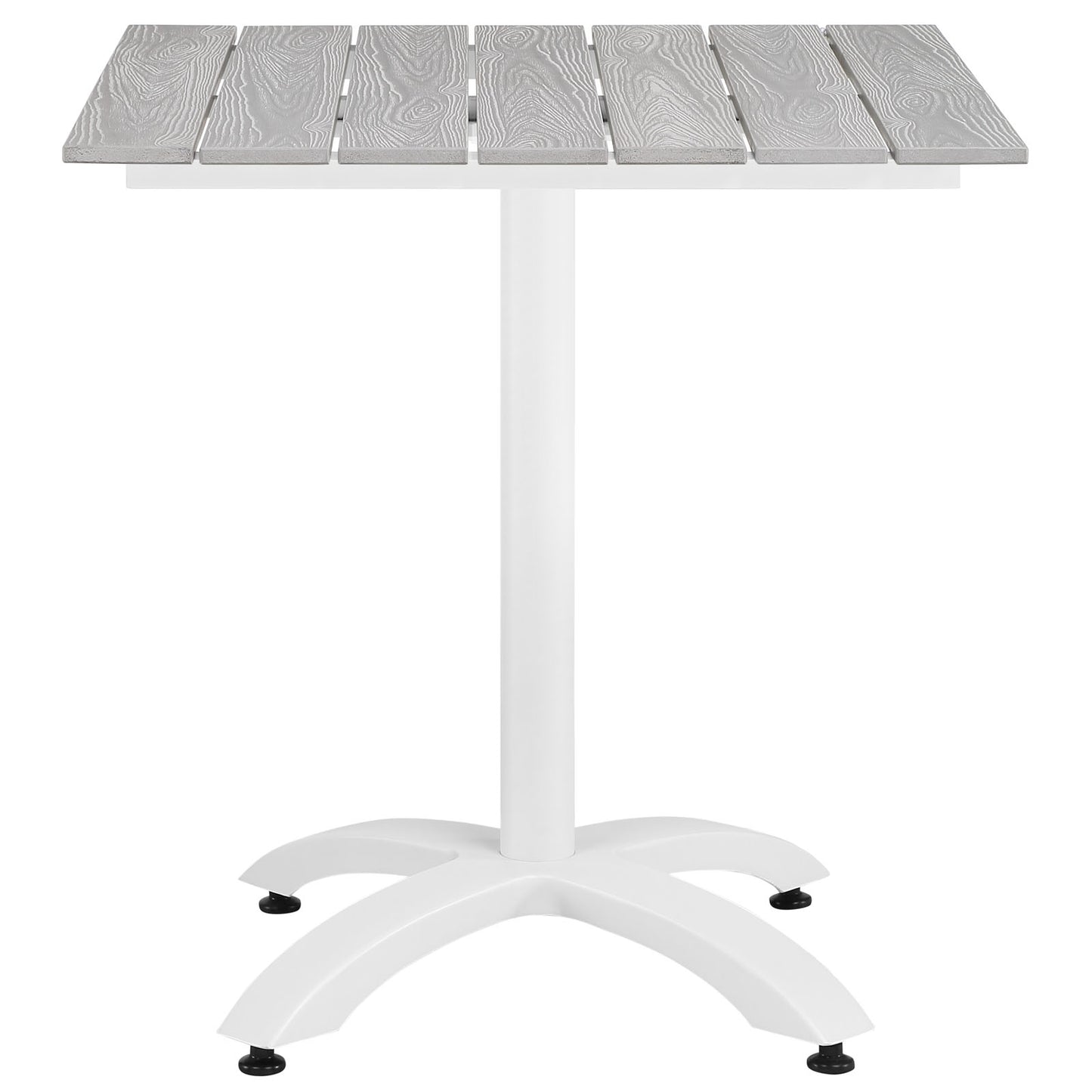 Maine 5 Piece Outdoor Patio Dining Set White Light Gray