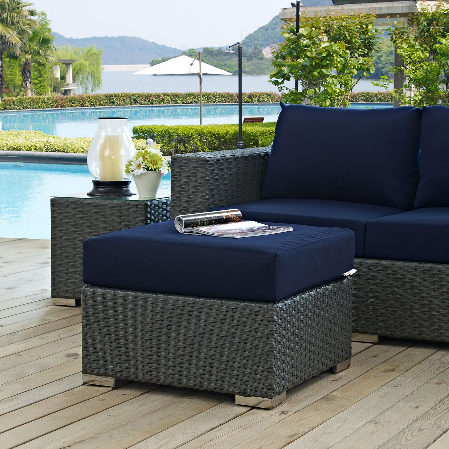 Sojourn Outdoor Patio Sunbrella® Ottoman Canvas