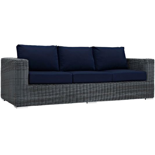 Summon Outdoor Patio Sunbrella® Sofa Canvas Navy