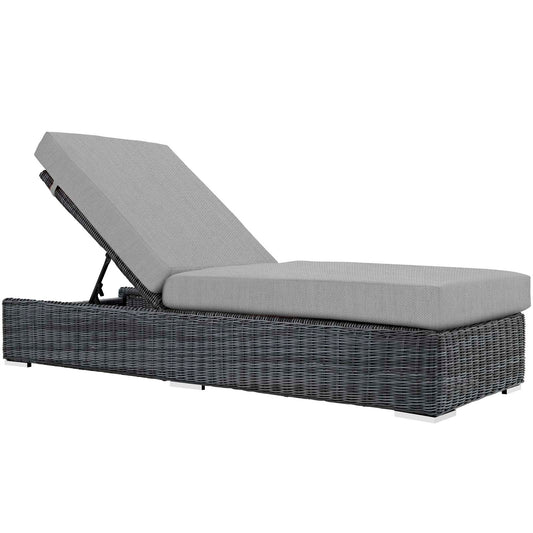 Summon Outdoor Patio Sunbrella® Chaise Lounge Canvas Gray