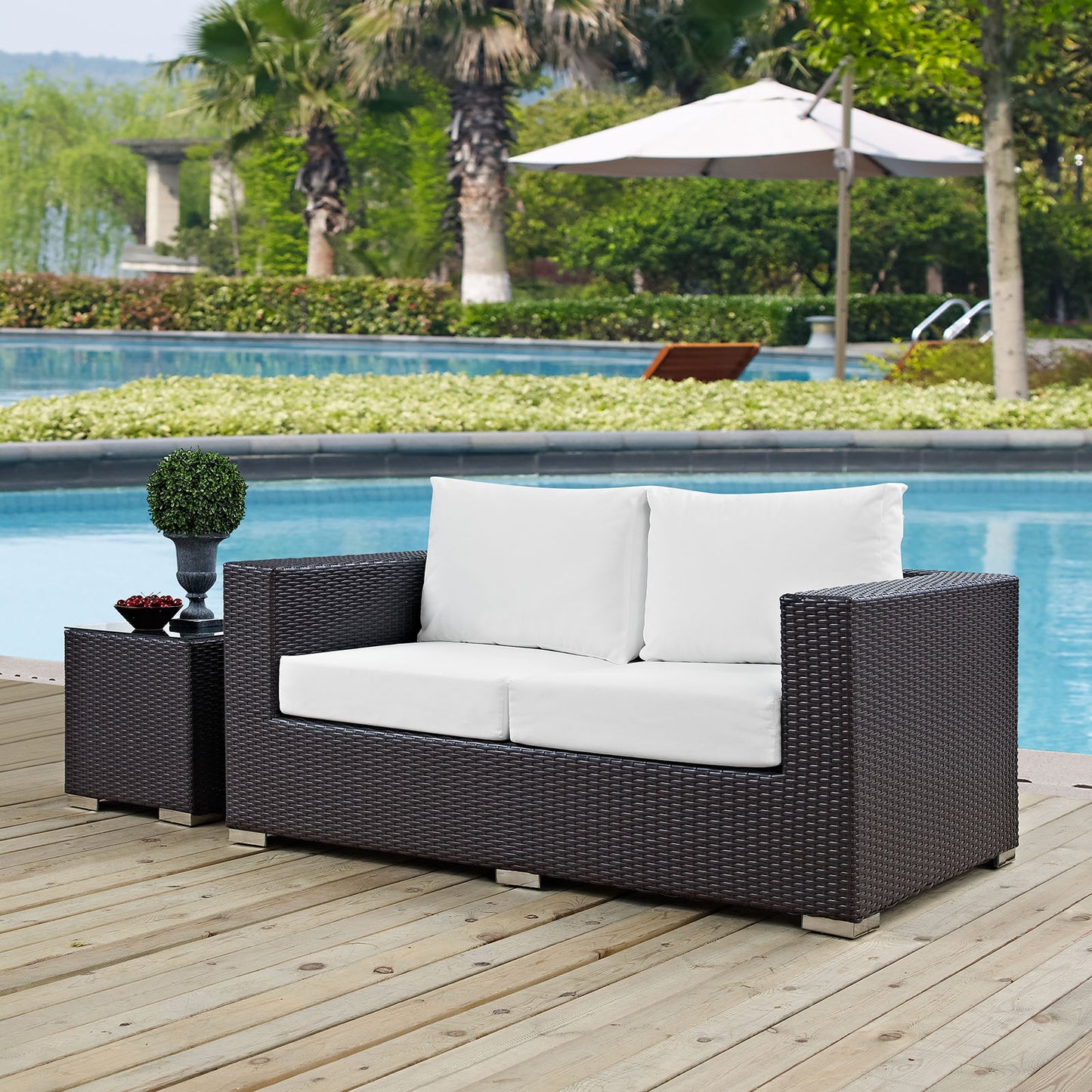 Convene Outdoor Patio Loveseat Espresso