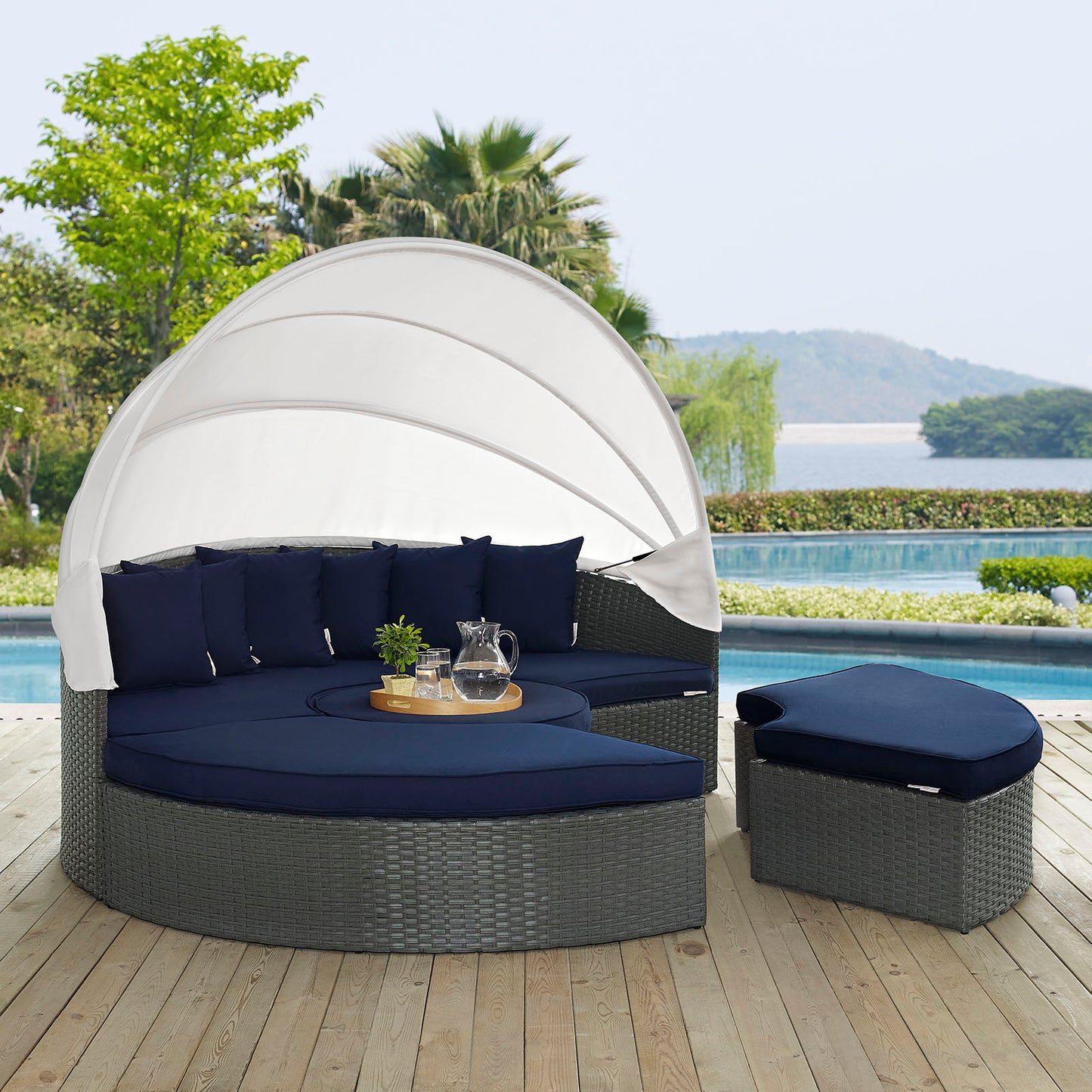 Sojourn Outdoor Patio Sunbrella® Daybed Canvas Navy