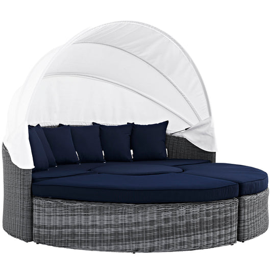 Summon Canopy Outdoor Patio Sunbrella® Daybed Canvas Navy