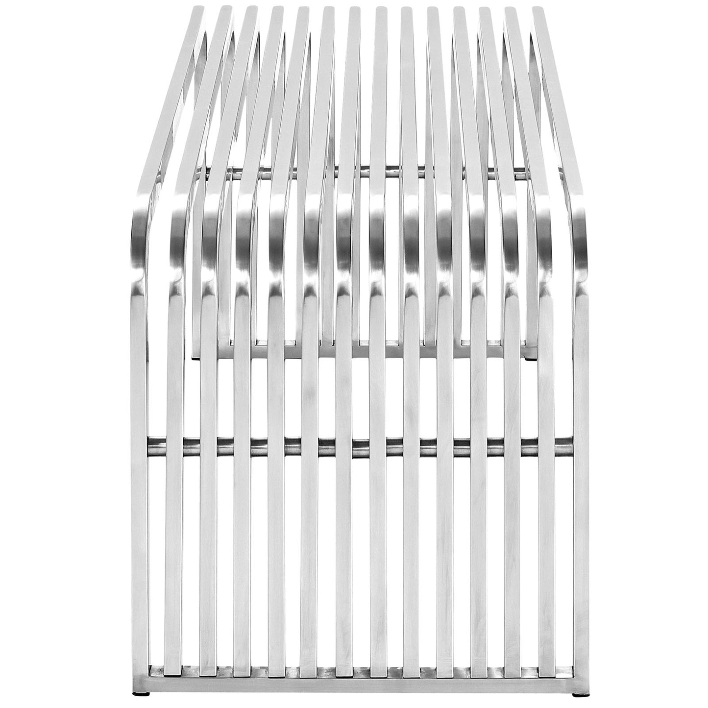 Pipe 47" Stainless Steel Bench Silver