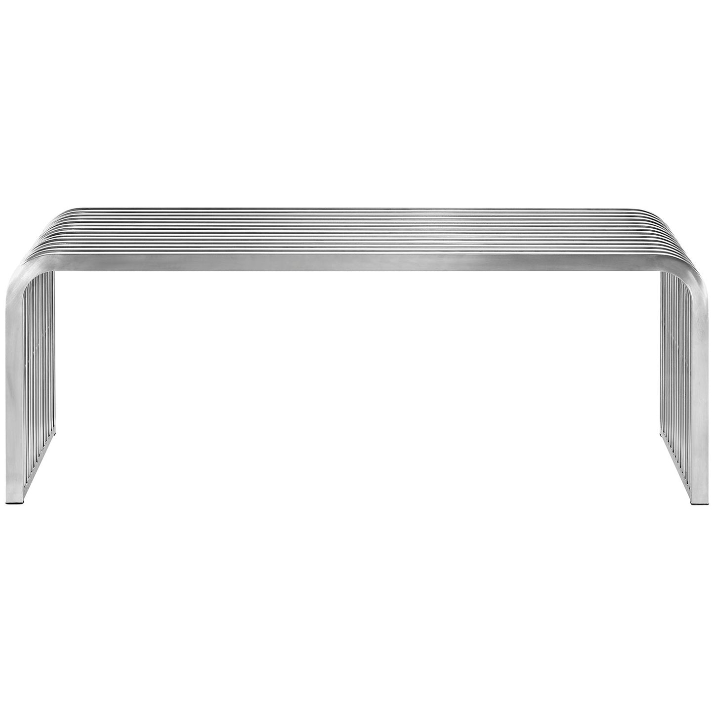 Pipe 47" Stainless Steel Bench Silver