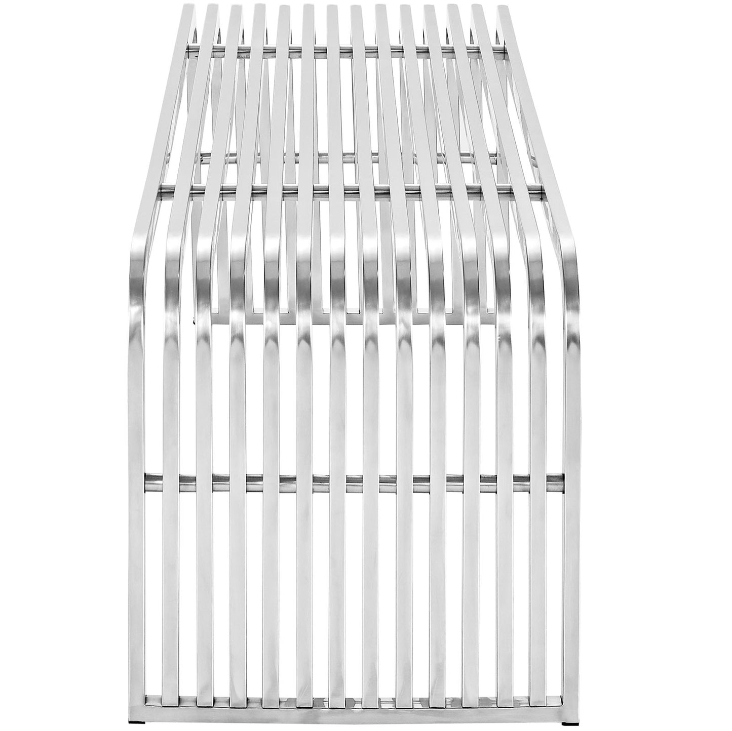 Pipe 60" Stainless Steel Bench Silver
