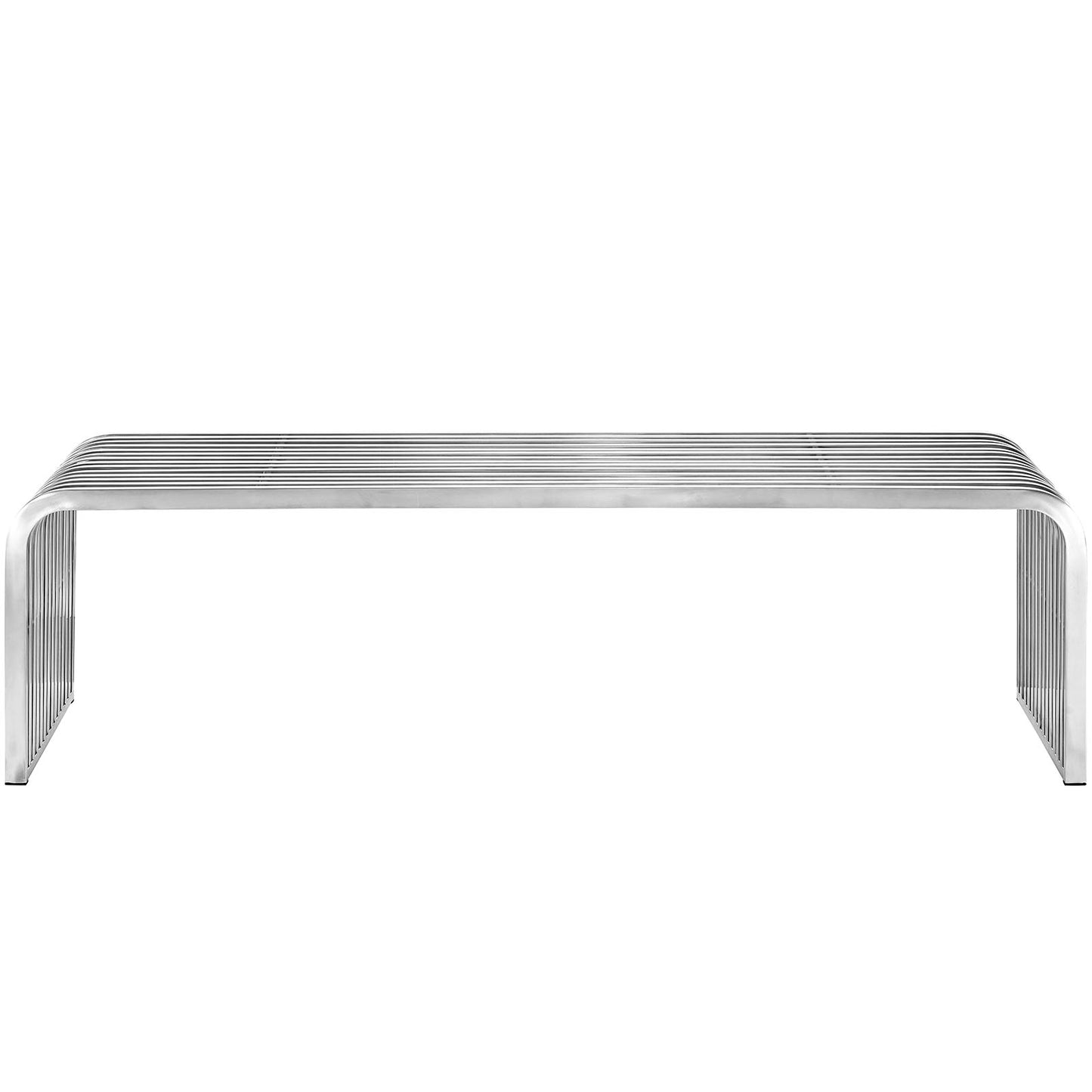 Pipe 60" Stainless Steel Bench Silver