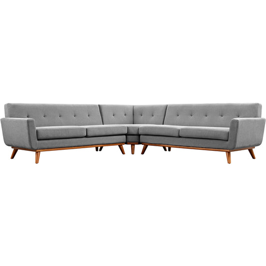 Engage L-Shaped Upholstered Fabric Sectional Sofa Expectation Gray EEI-2108-GRY-SET