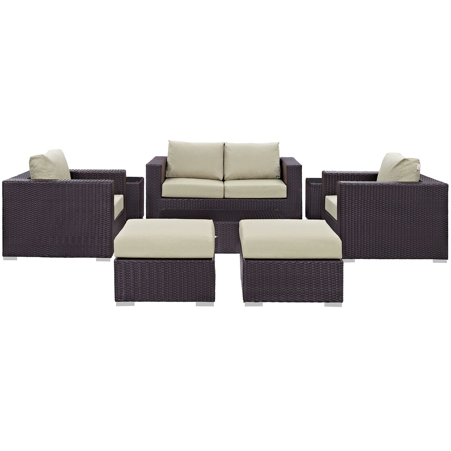 Convene 8 Piece Outdoor Patio Sofa Set Espresso