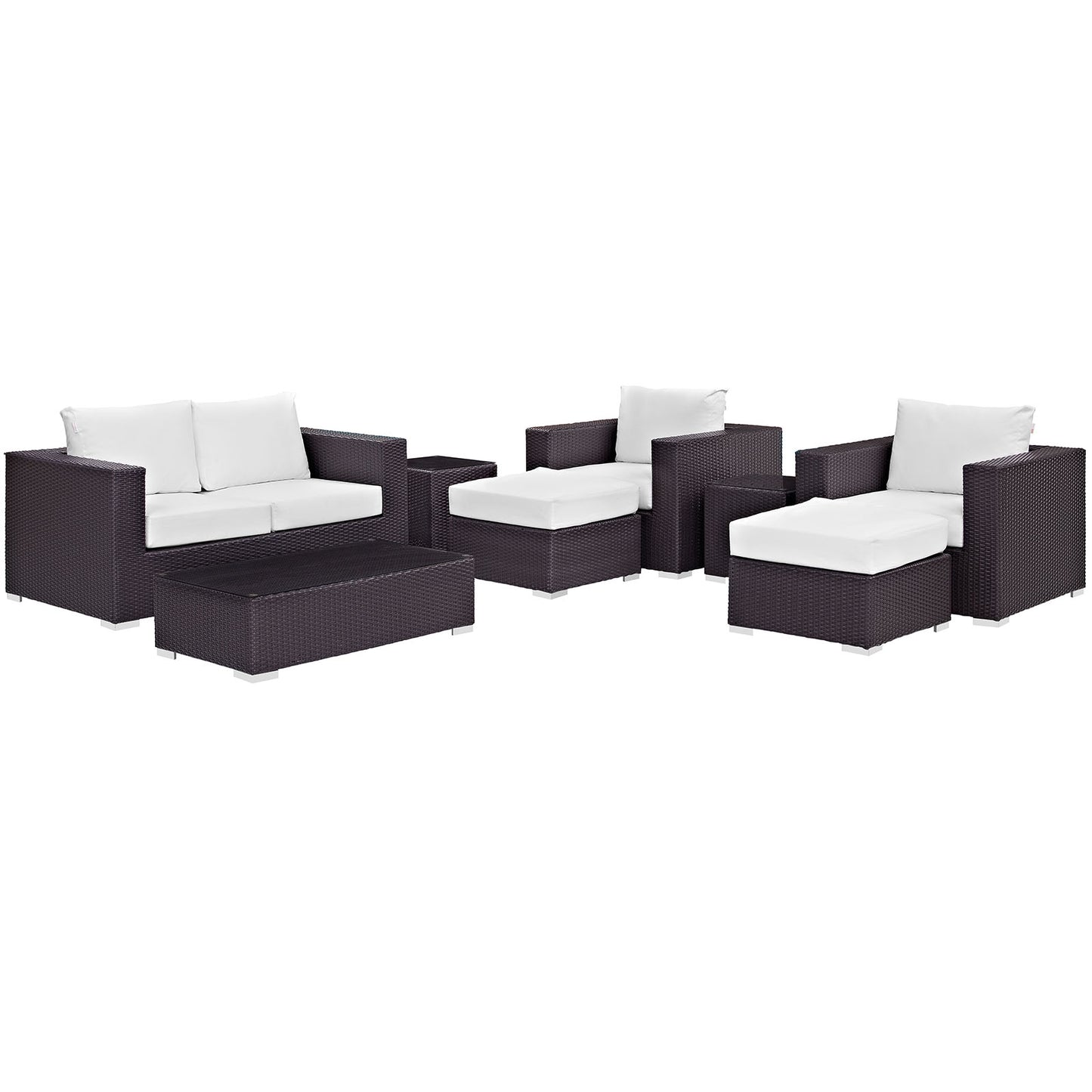 Convene 8 Piece Outdoor Patio Sofa Set Espresso