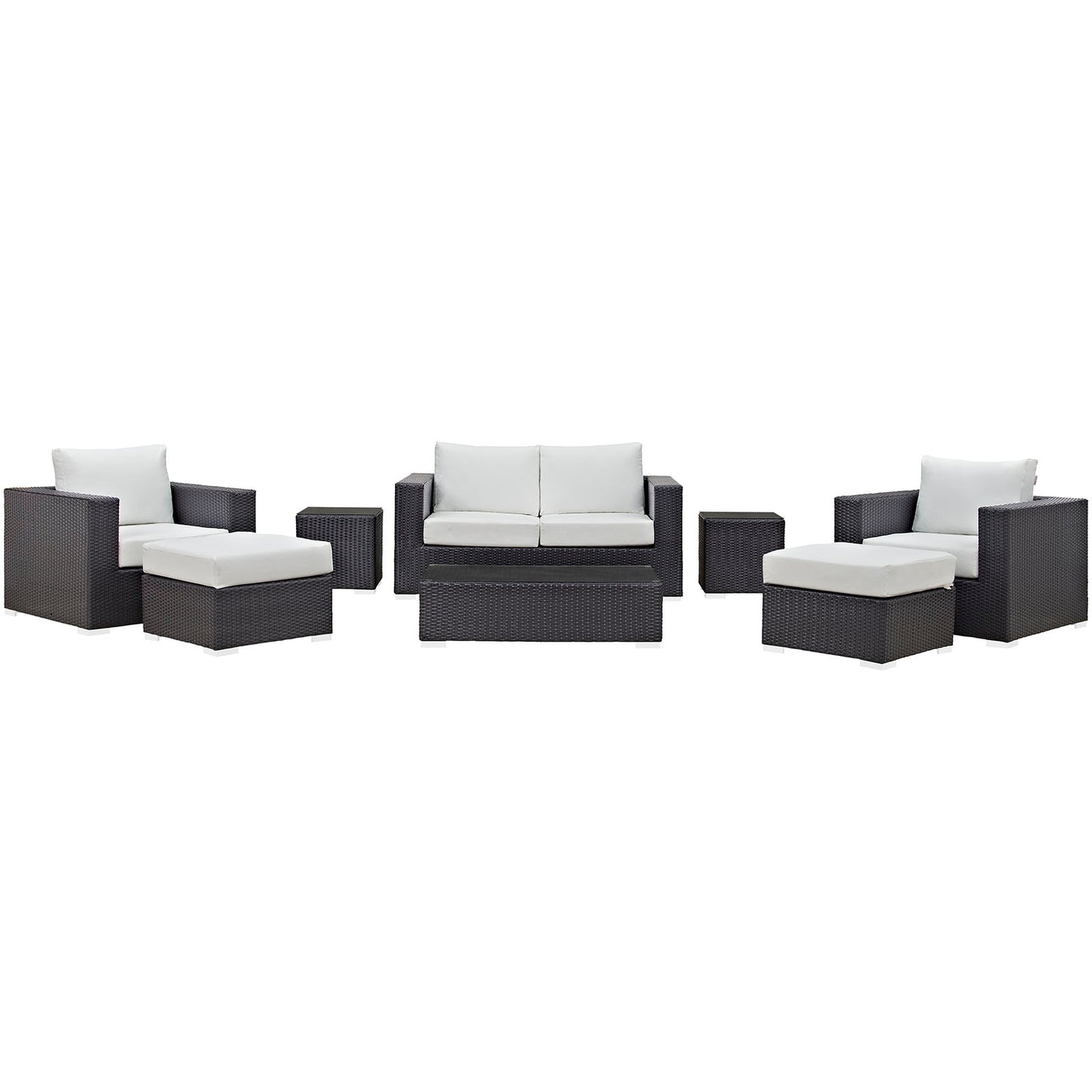 Convene 8 Piece Outdoor Patio Sofa Set Espresso