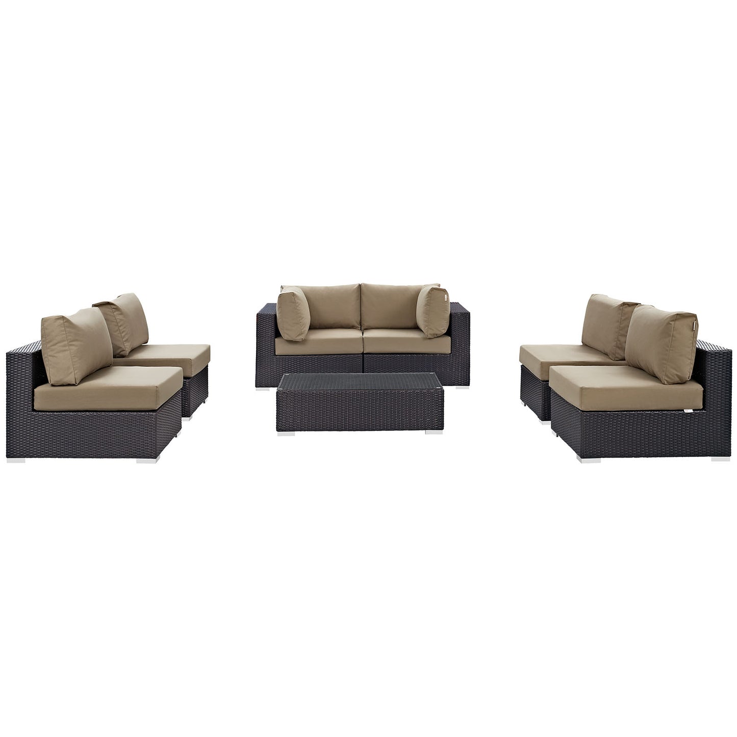 Convene 7 Piece Outdoor Patio Sectional Set Espresso