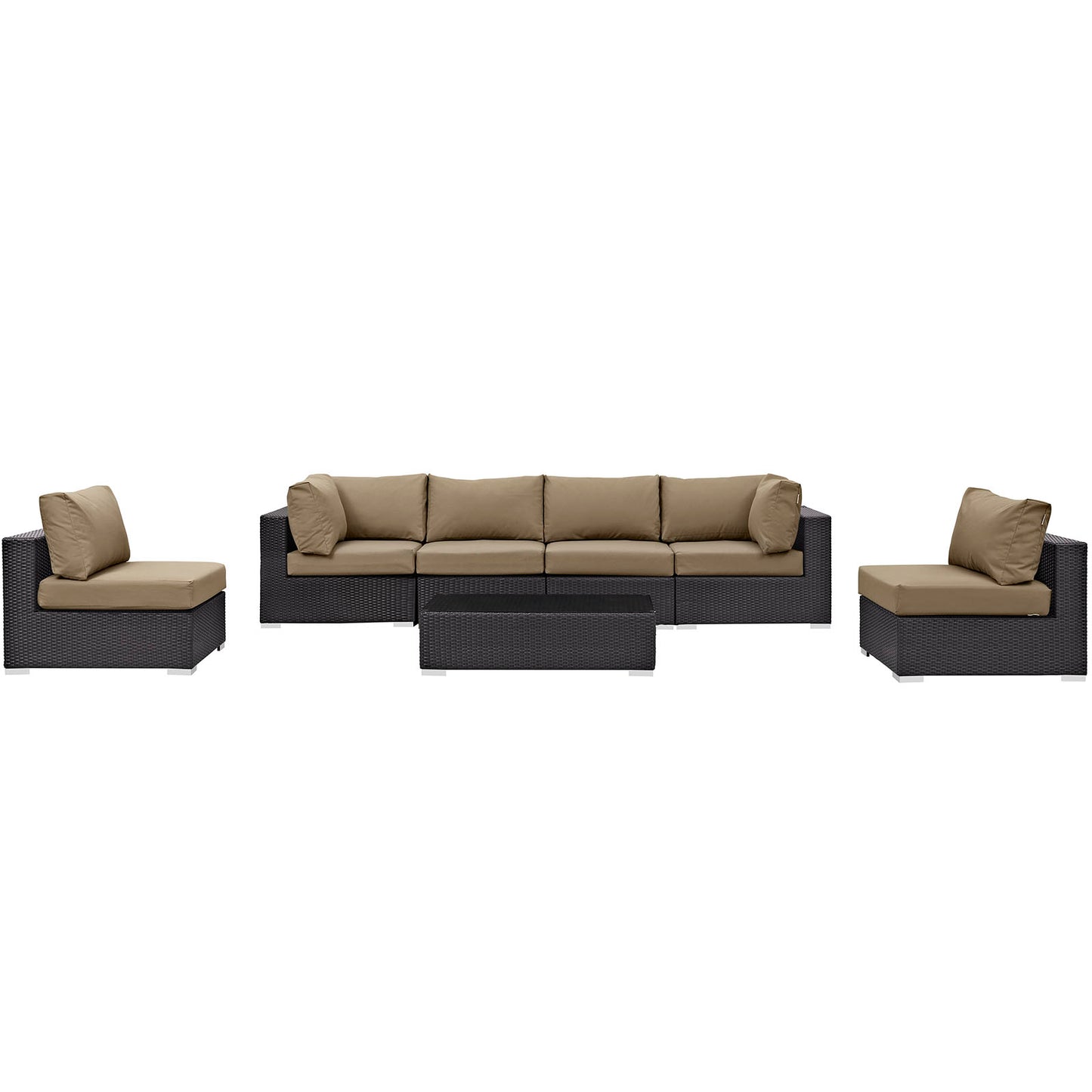 Convene 7 Piece Outdoor Patio Sectional Set Espresso