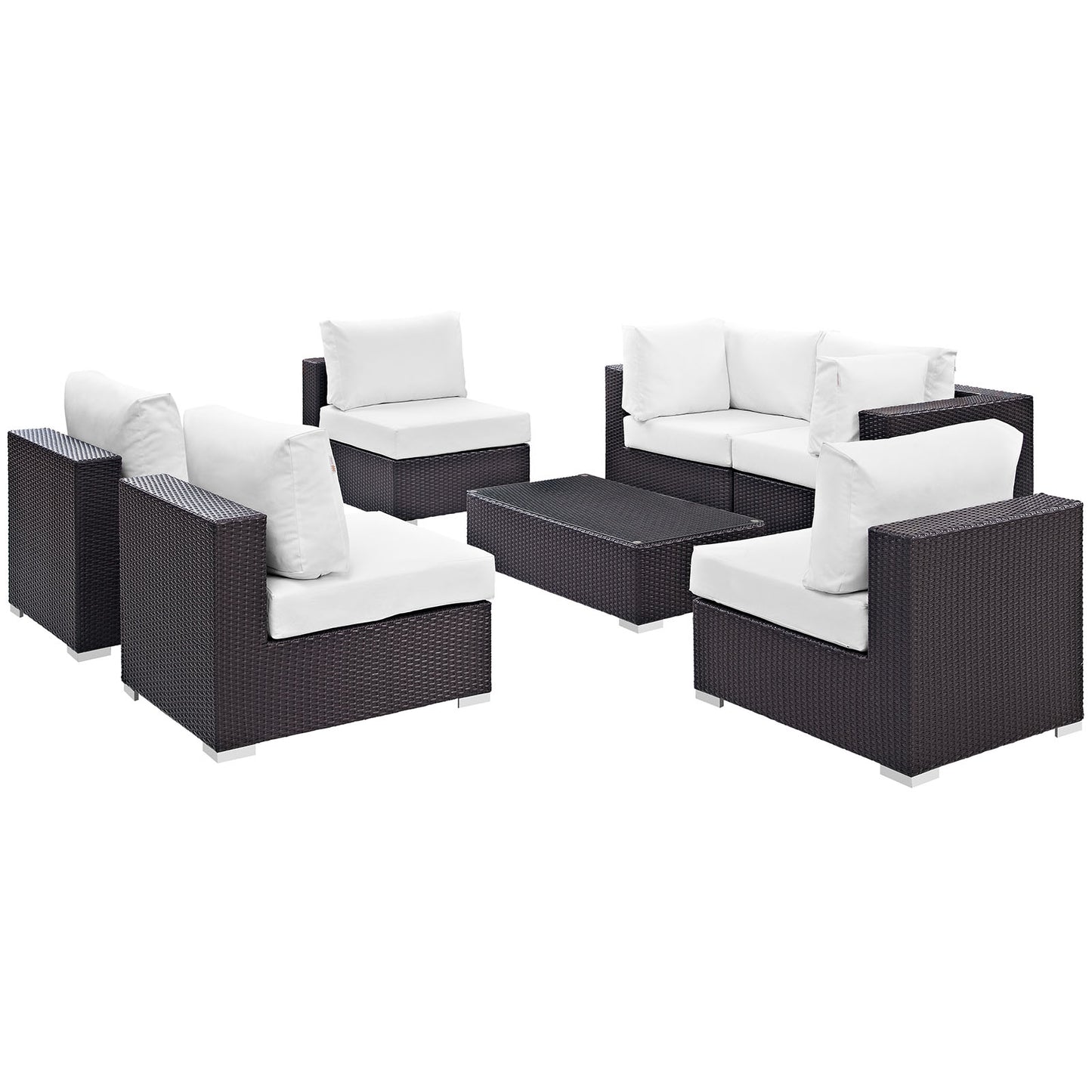 Convene 7 Piece Outdoor Patio Sectional Set Espresso