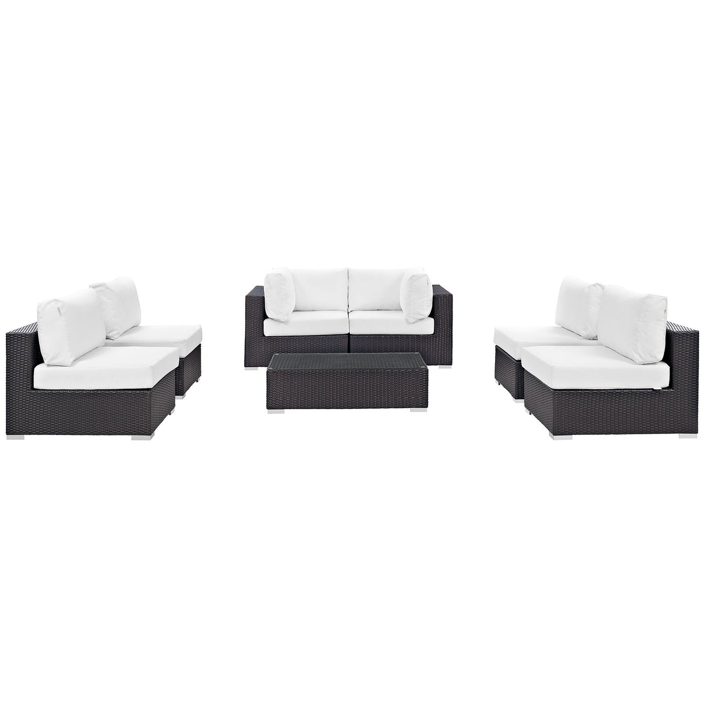 Convene 7 Piece Outdoor Patio Sectional Set Espresso