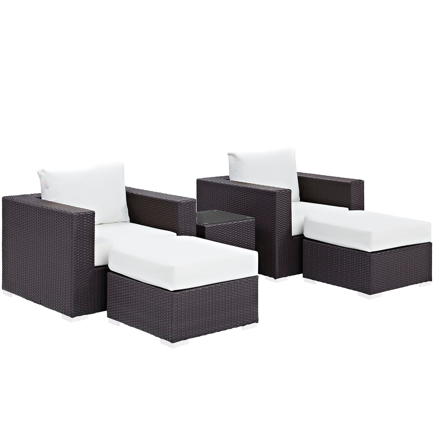 Convene 5 Piece Outdoor Patio Sectional Set Espresso