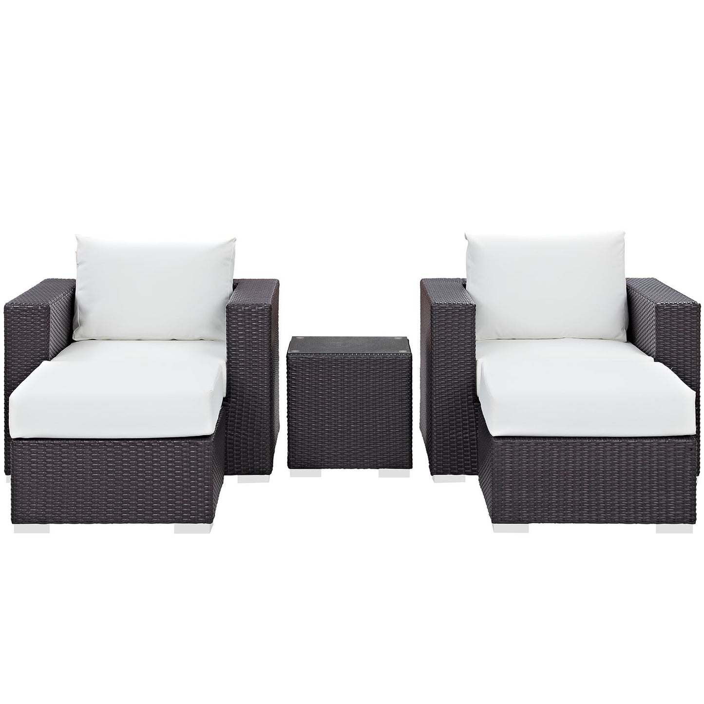 Convene 5 Piece Outdoor Patio Sectional Set Espresso