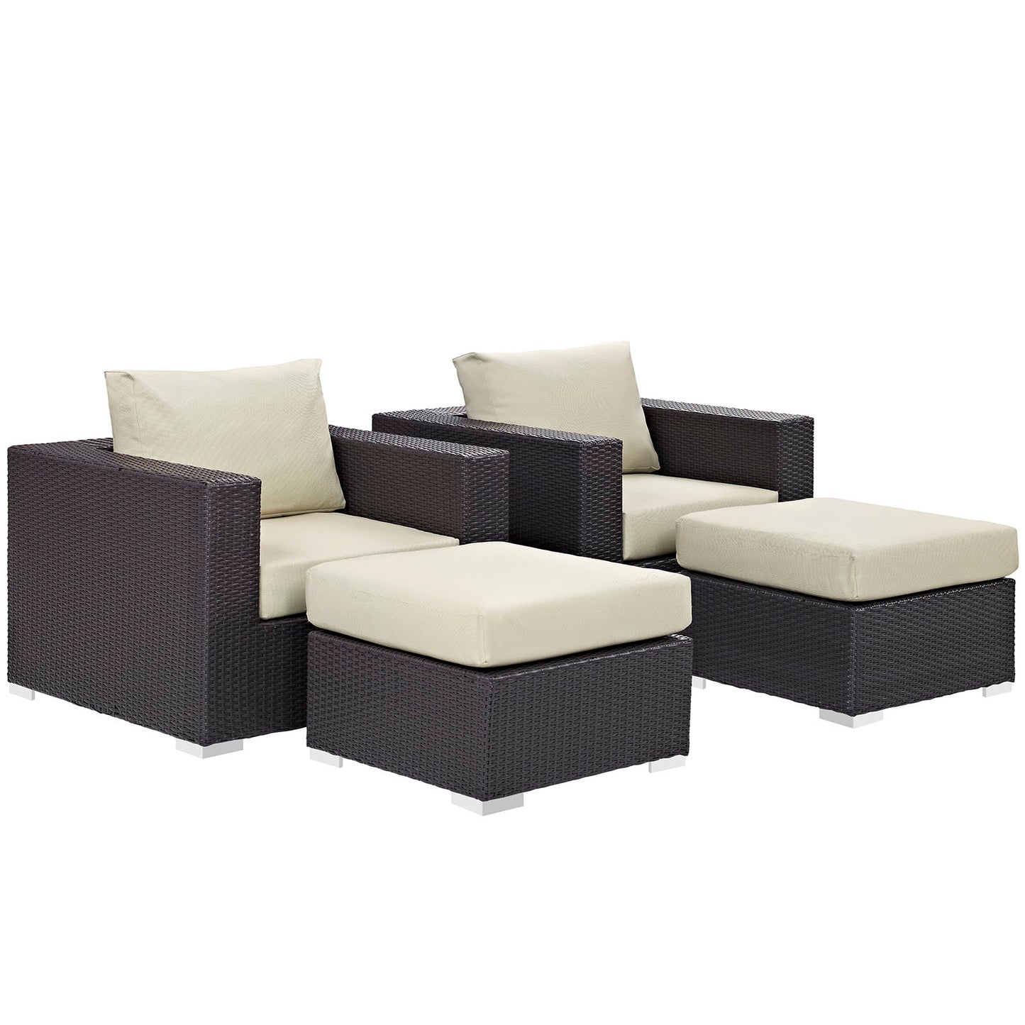 Convene 4 Piece Outdoor Patio Sectional Set Espresso