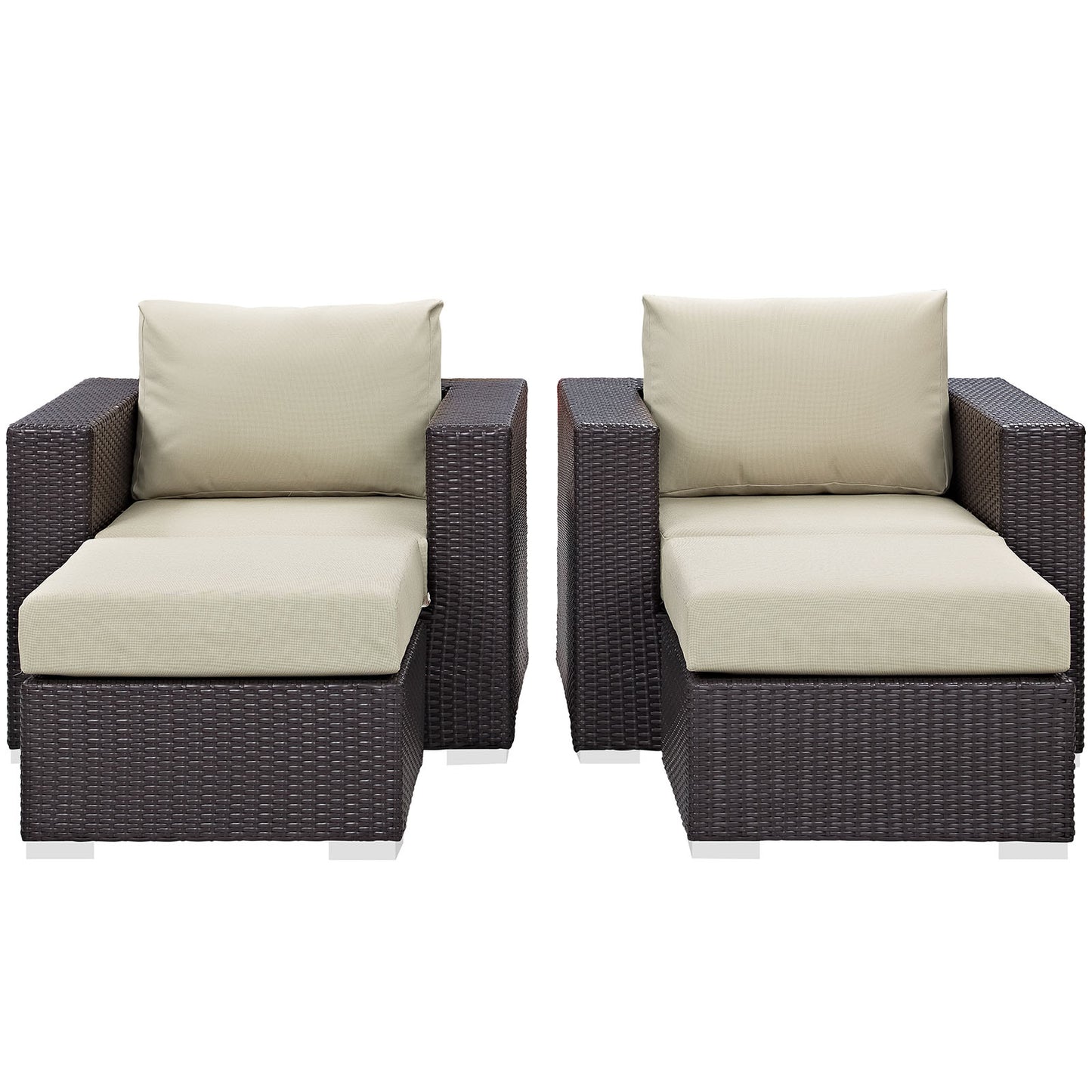 Convene 4 Piece Outdoor Patio Sectional Set Espresso