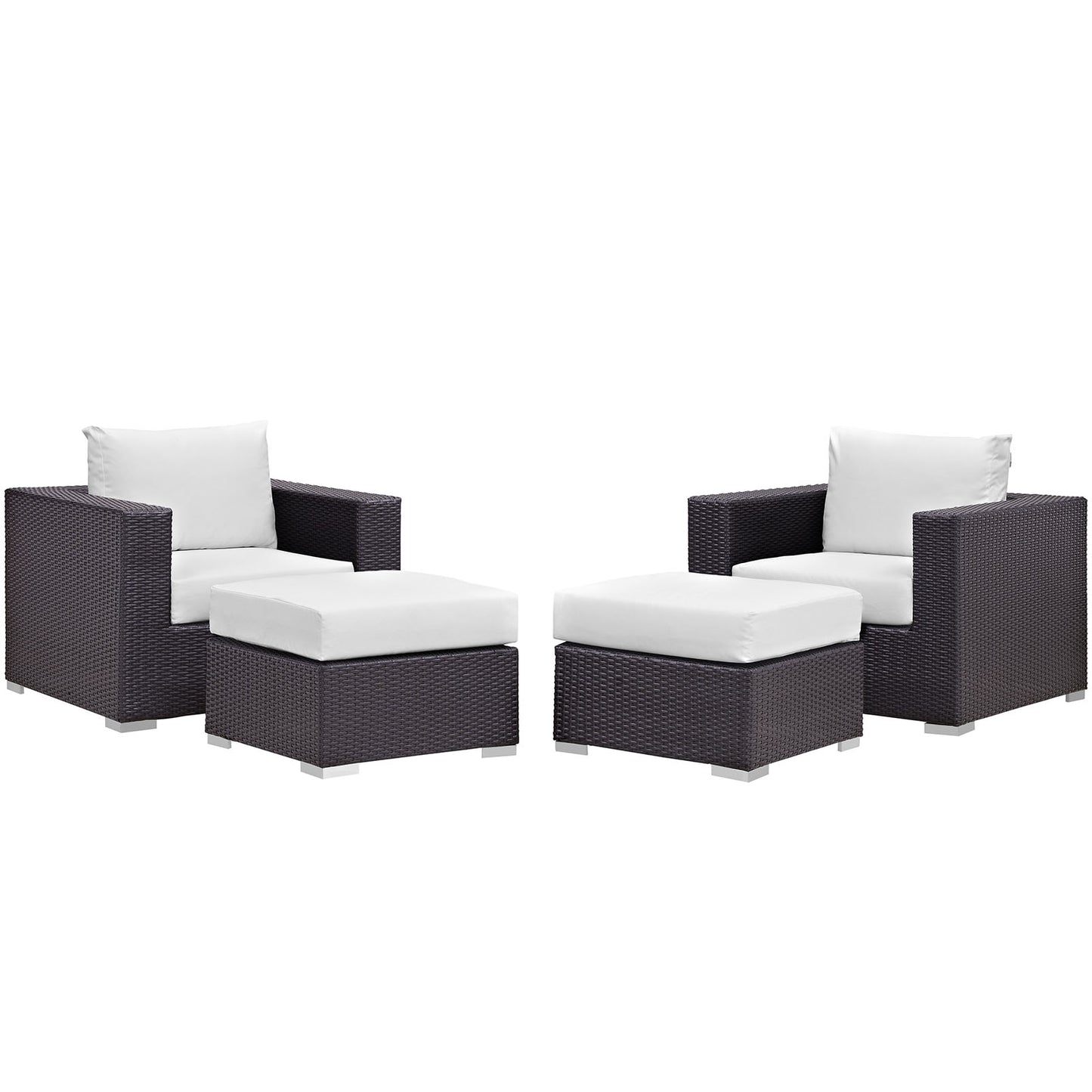Convene 4 Piece Outdoor Patio Sectional Set Espresso