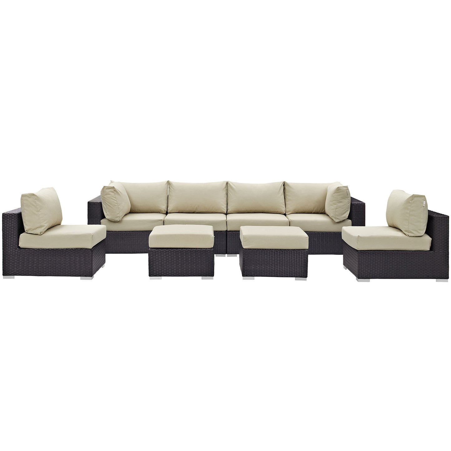 Convene 8 Piece Outdoor Patio Sectional Set Espresso