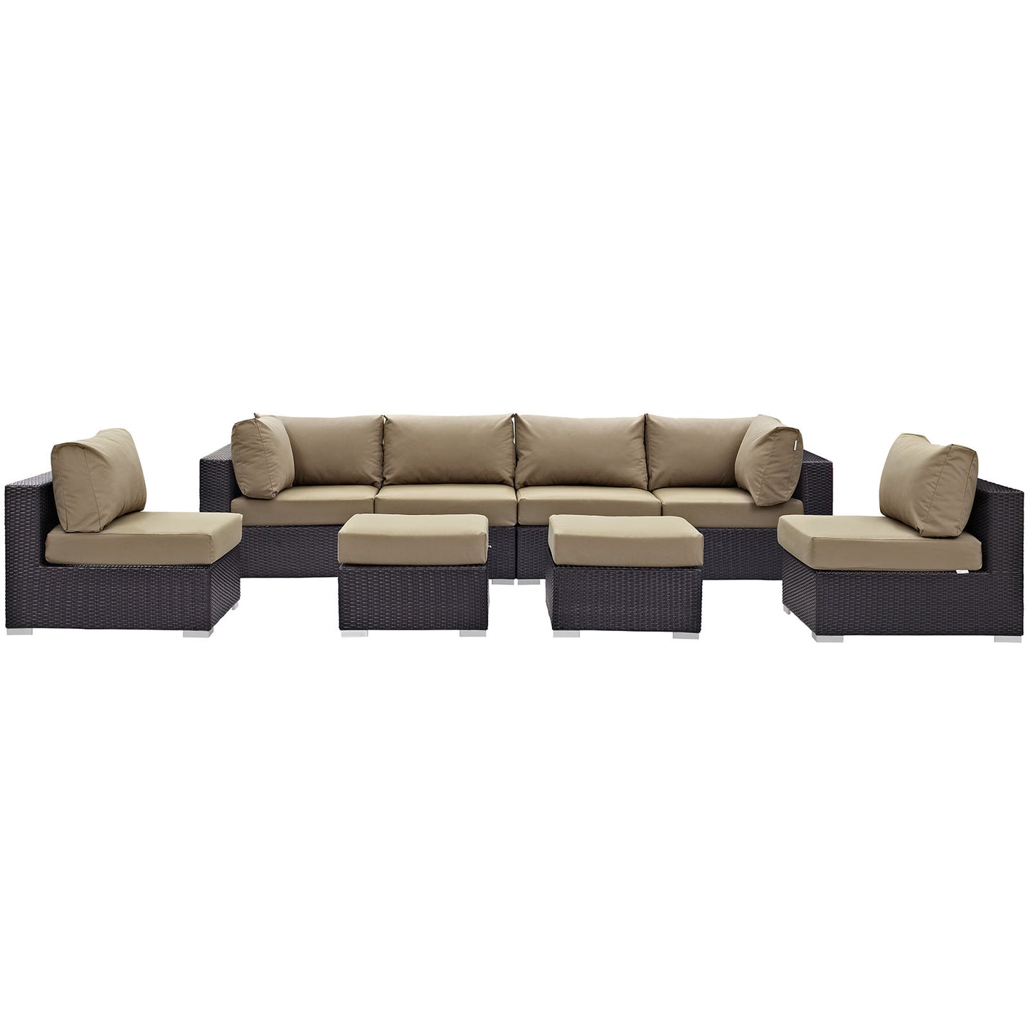 Convene 8 Piece Outdoor Patio Sectional Set Espresso