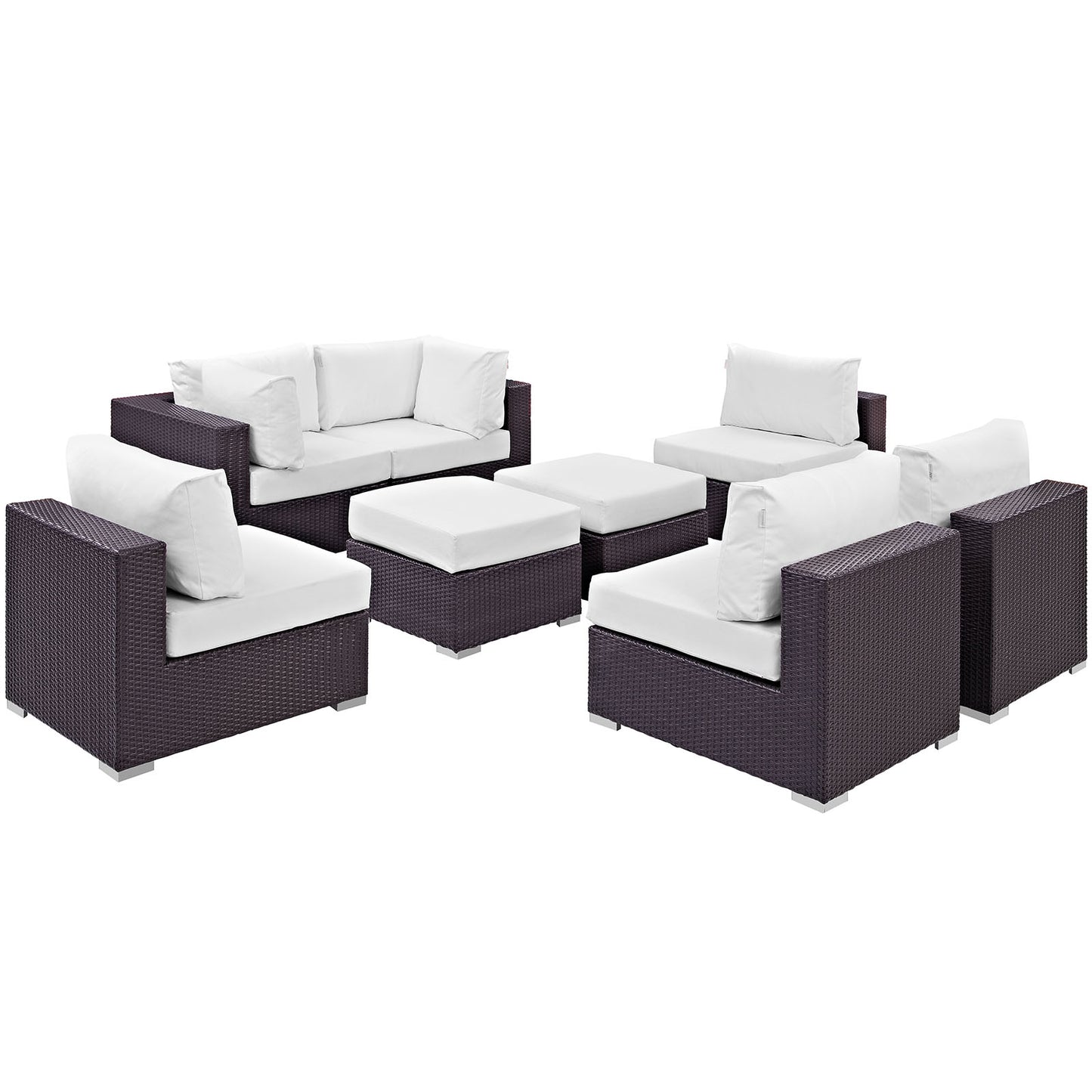 Convene 8 Piece Outdoor Patio Sectional Set Espresso
