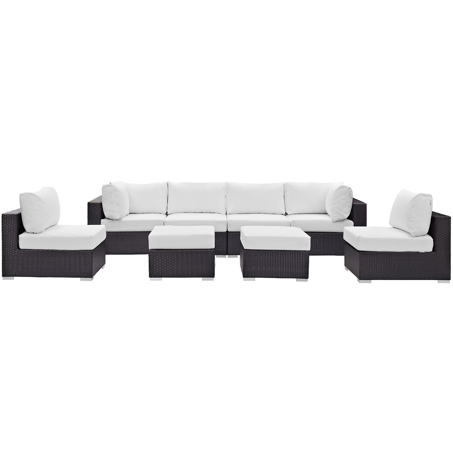 Convene 8 Piece Outdoor Patio Sectional Set Espresso