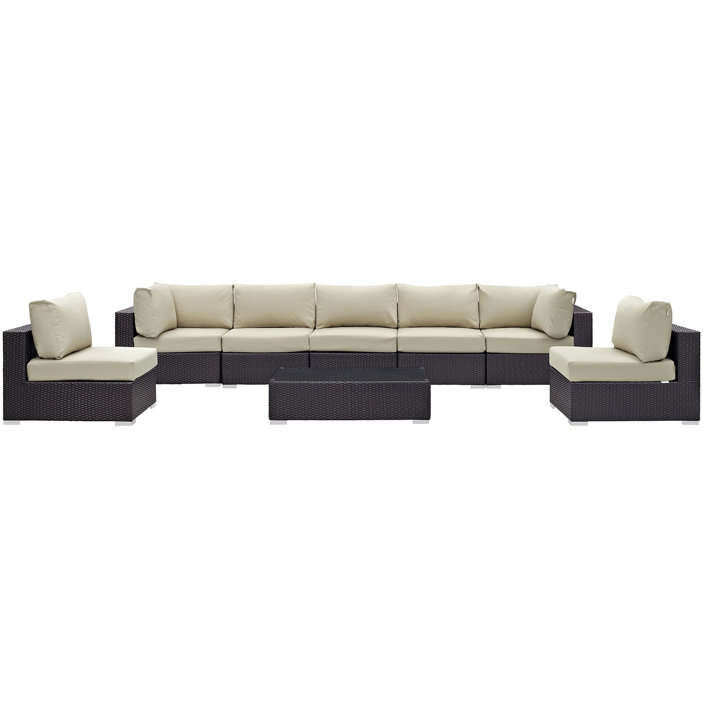 Convene 8 Piece Outdoor Patio Sectional Set Espresso