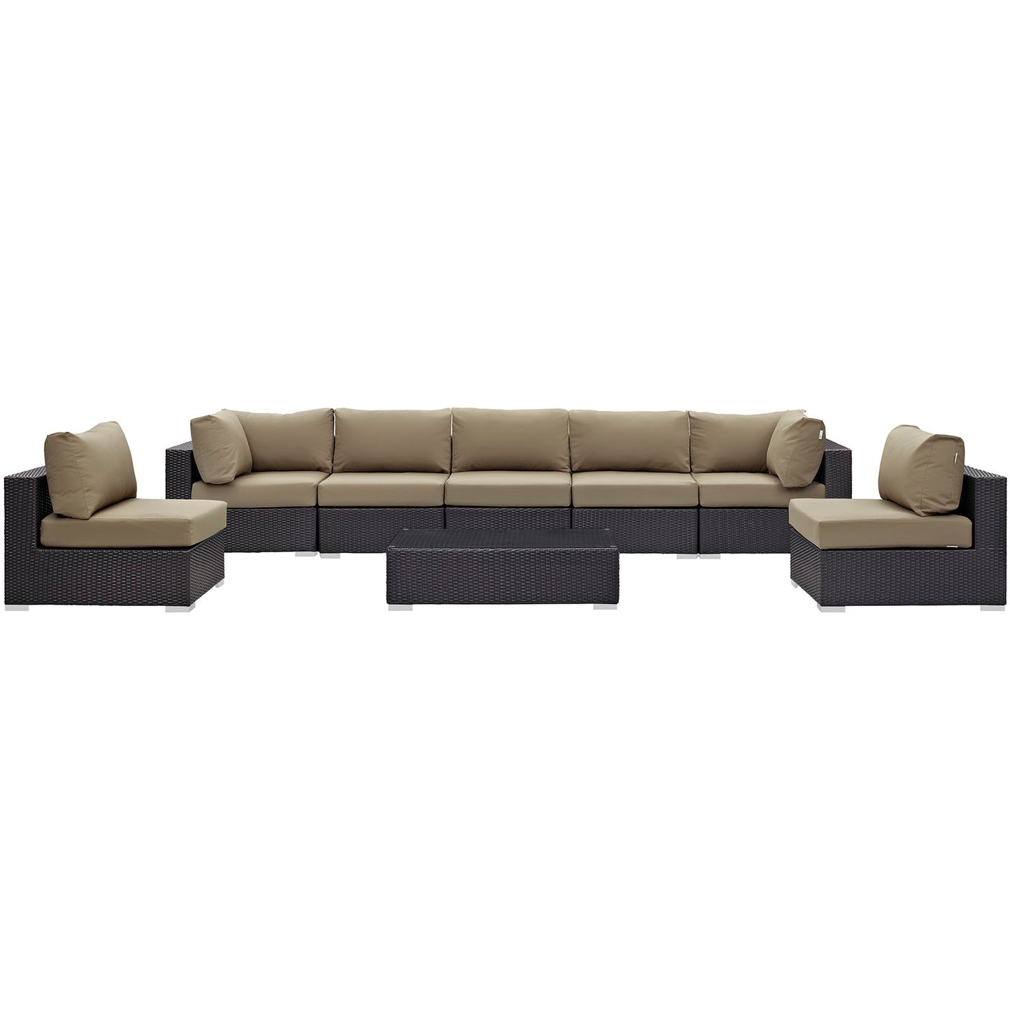 Convene 8 Piece Outdoor Patio Sectional Set Espresso