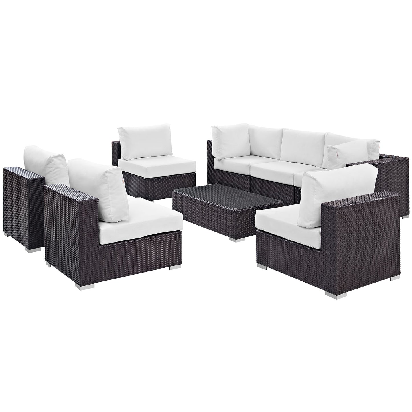 Convene 8 Piece Outdoor Patio Sectional Set Espresso