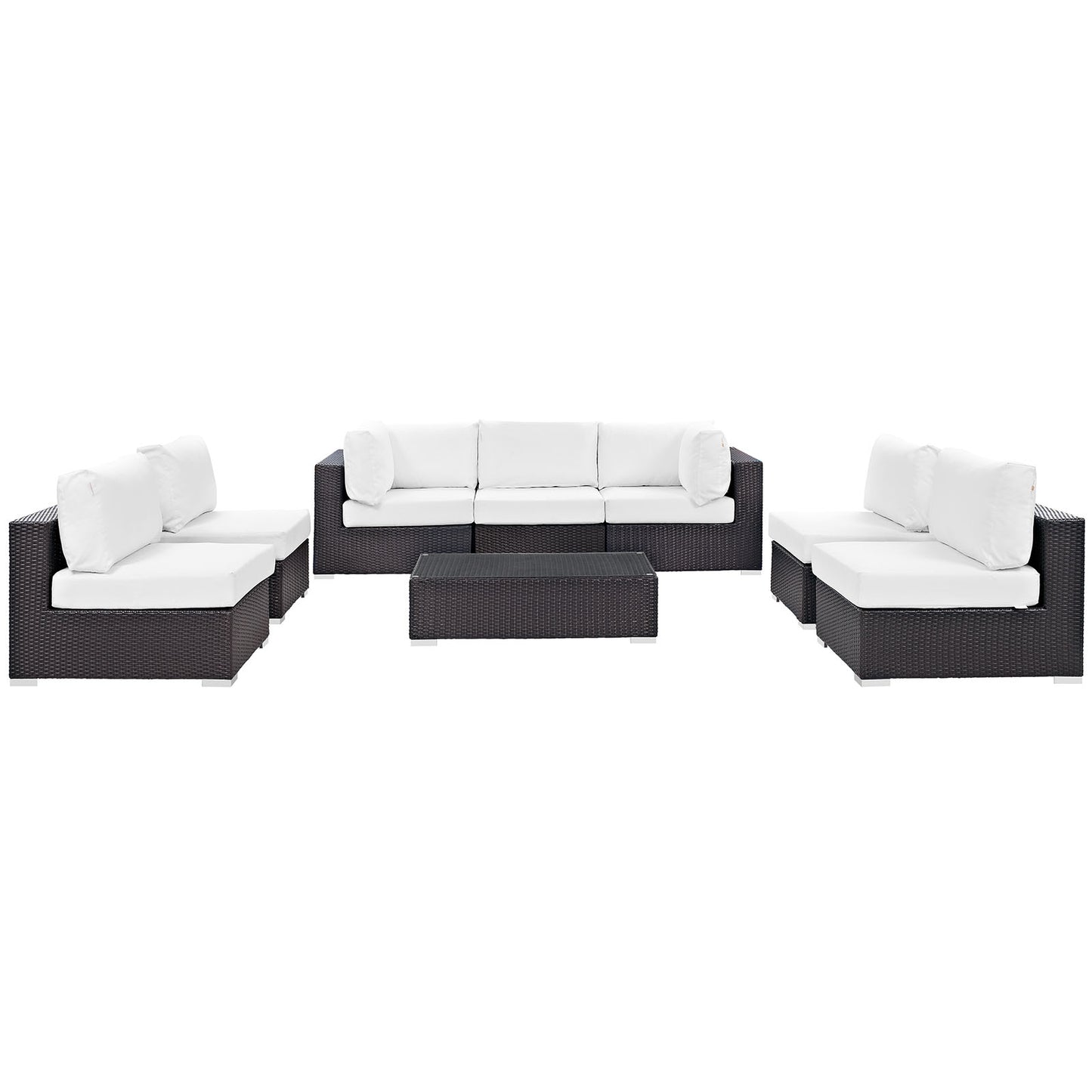 Convene 8 Piece Outdoor Patio Sectional Set Espresso