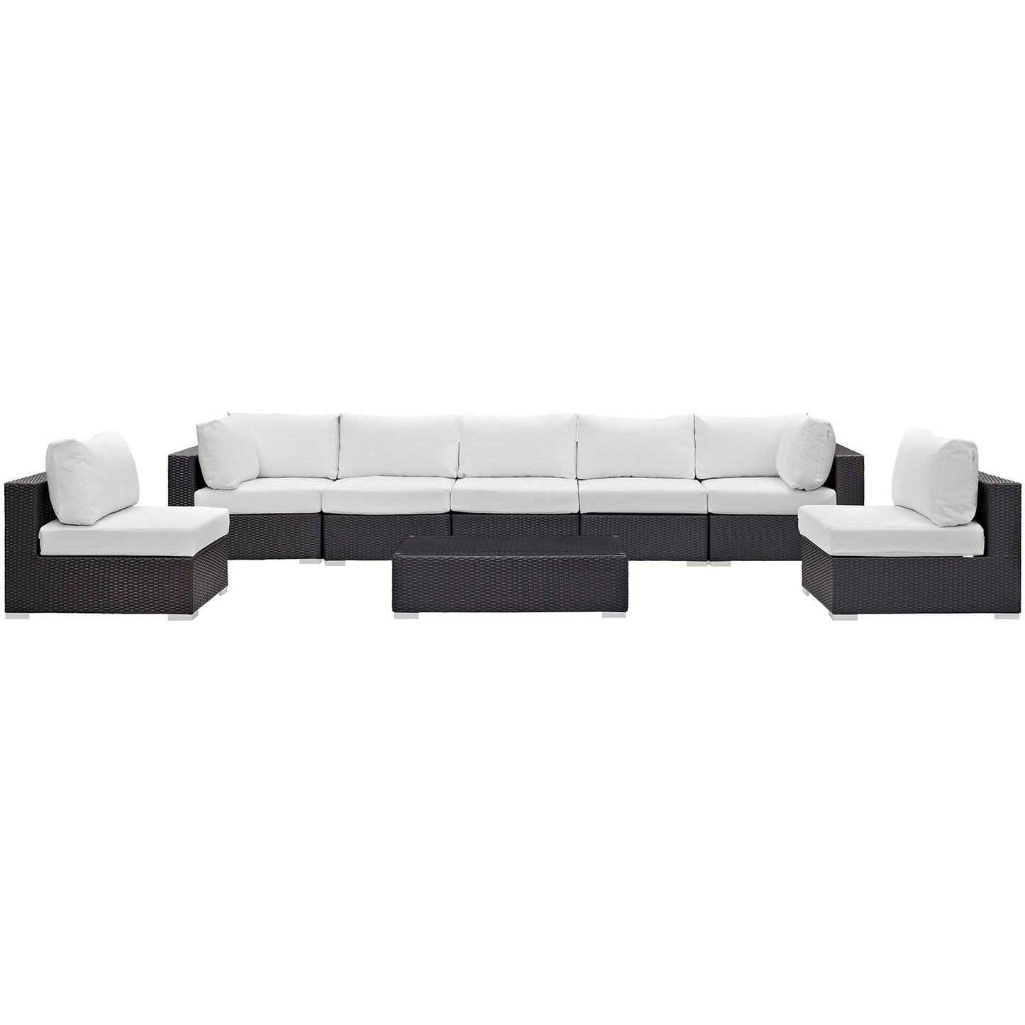 Convene 8 Piece Outdoor Patio Sectional Set Espresso