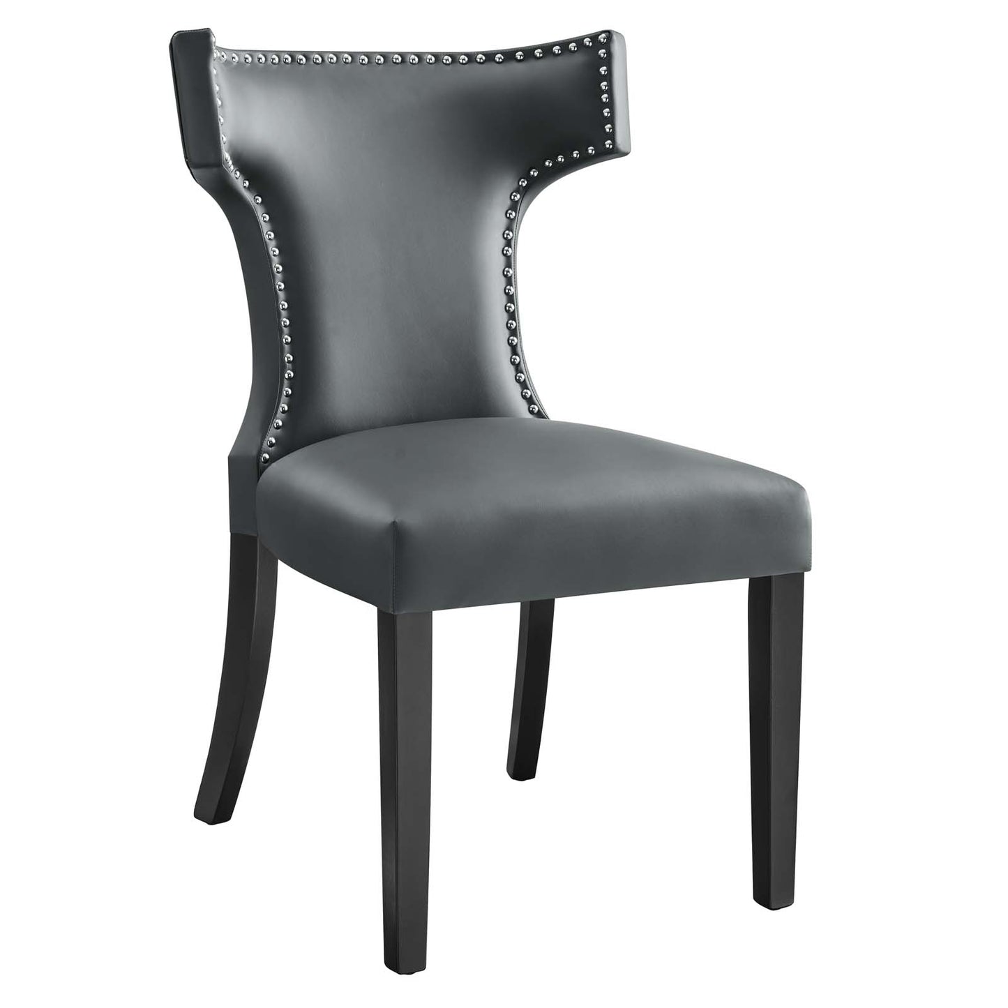 Curve Vegan Leather Dining Chair Gray EEI-2220-GRY