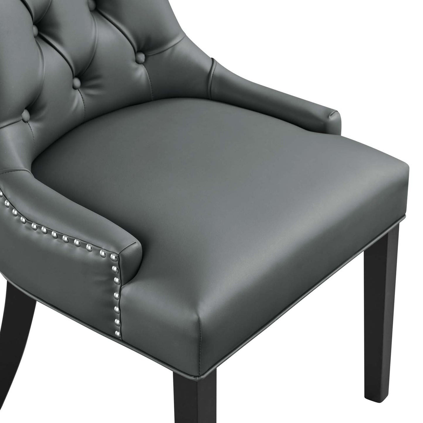 Regent Tufted Vegan Leather Dining Chair Gray EEI-2222-GRY