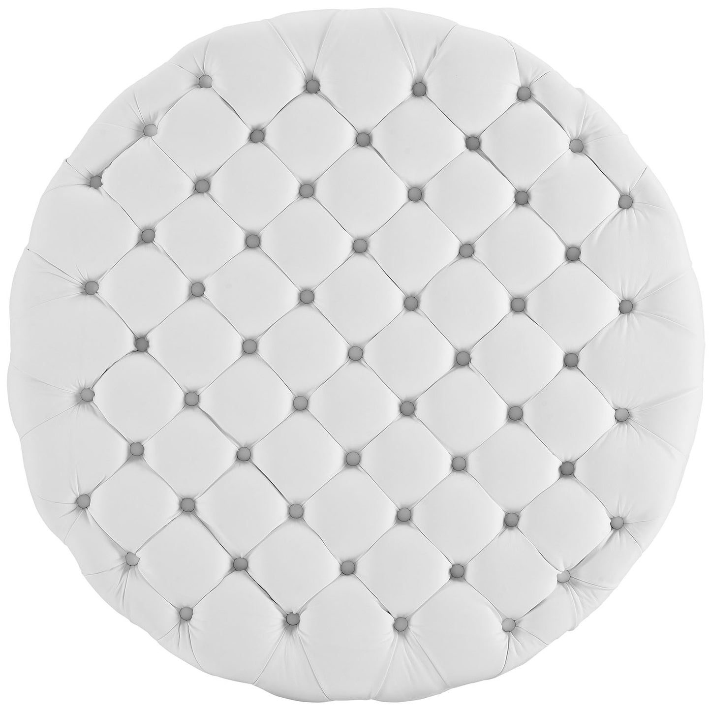 Amour Upholstered Vinyl Ottoman White EEI-2224-WHI
